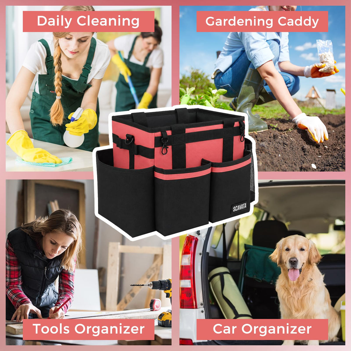 Compact Wearable Cleaning Caddy with Handle & Shoulder Straps
