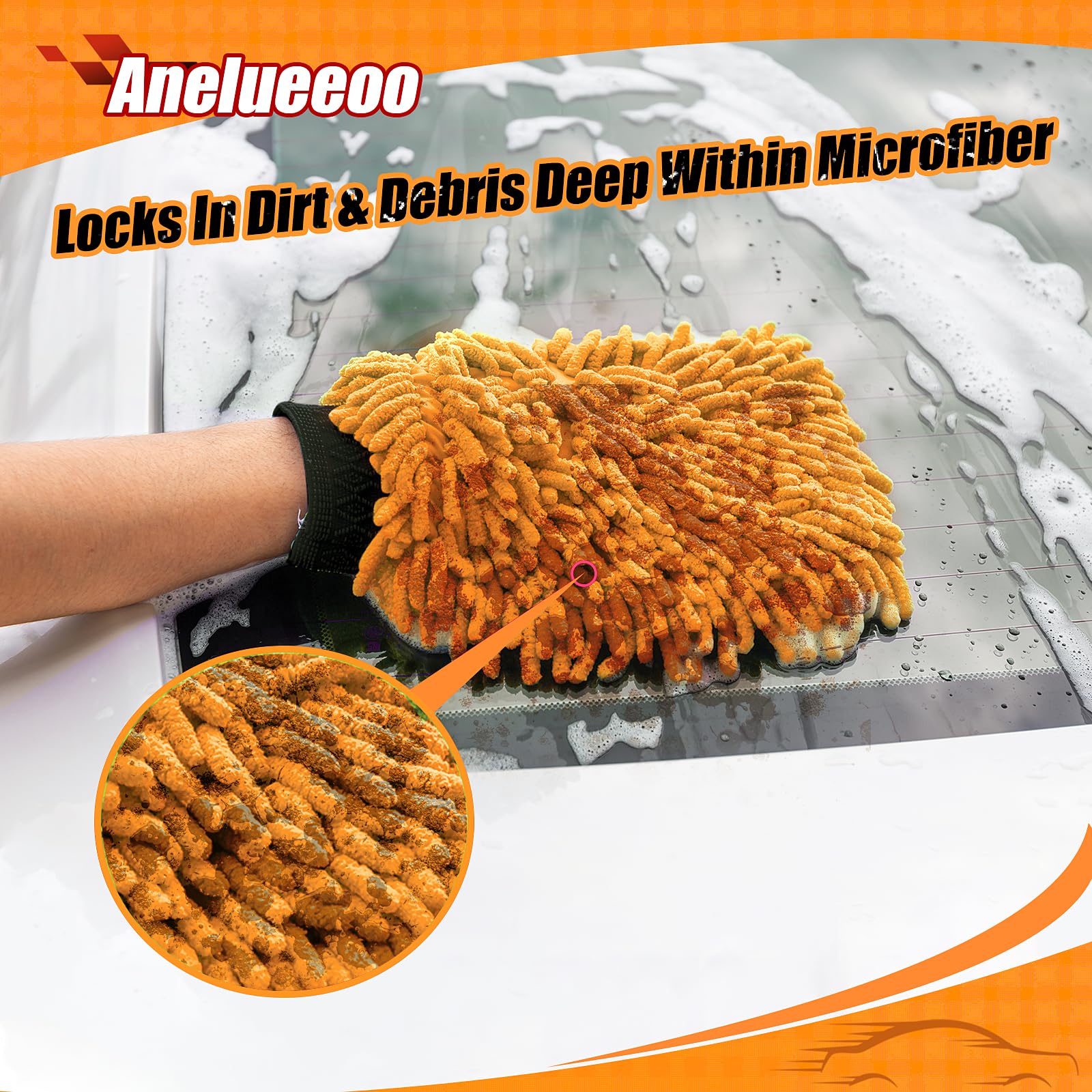 4 Pack Car Wash Mitt Microfiber (4 Count)