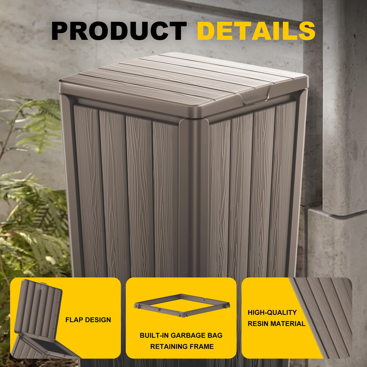 32 Gallon Outdoor Trash Can with Lid
