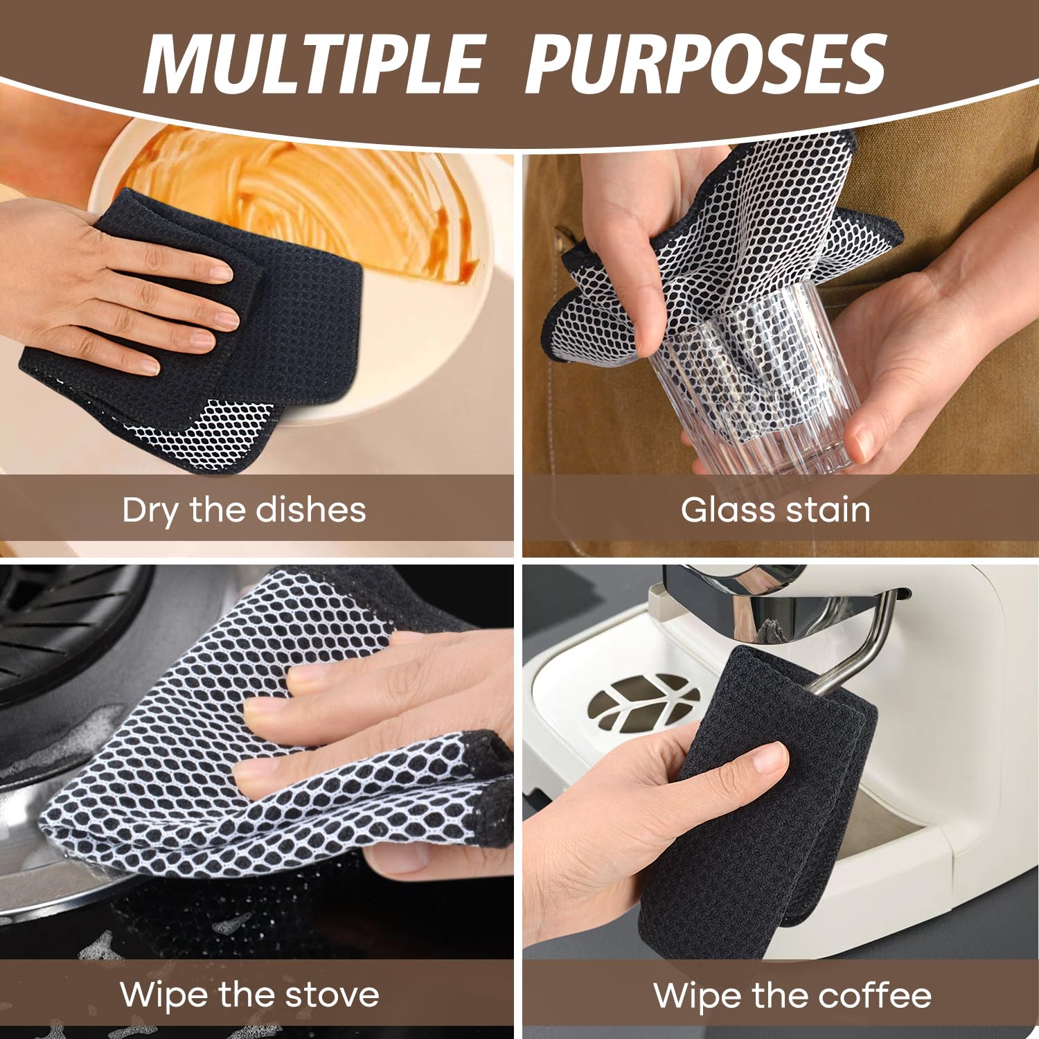 Dish Cloths for Washing Dishes with Scrub Side (9 Count)