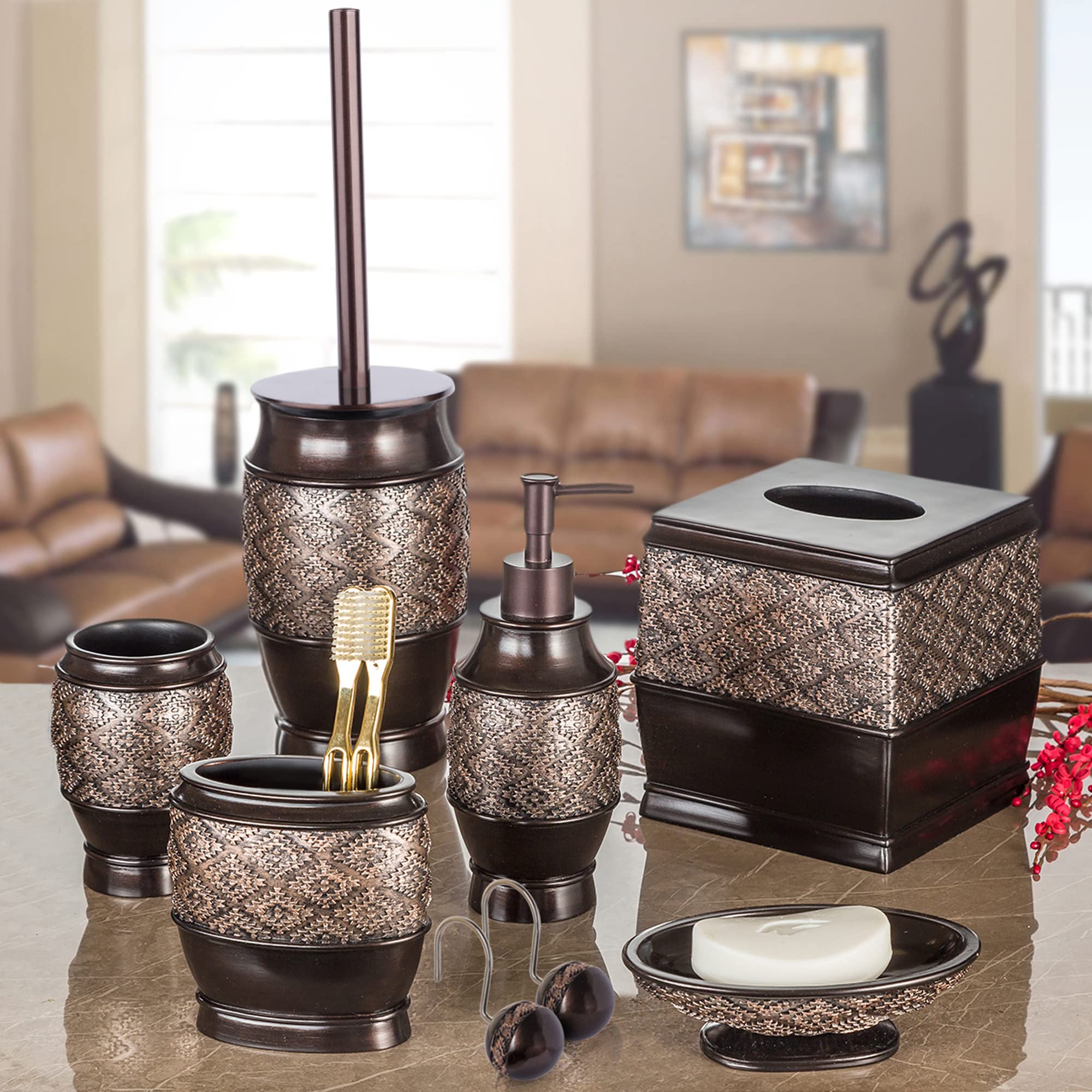Dublin Brown Toilet Brush Set