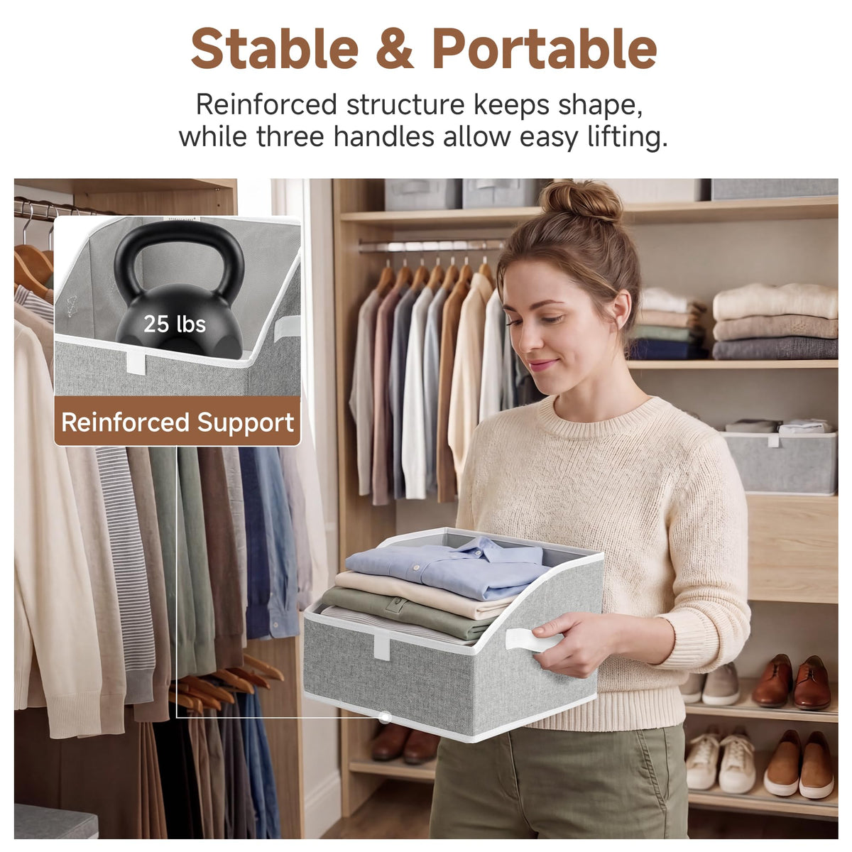 Closet Storage Bins Trapezoid (3 Count)