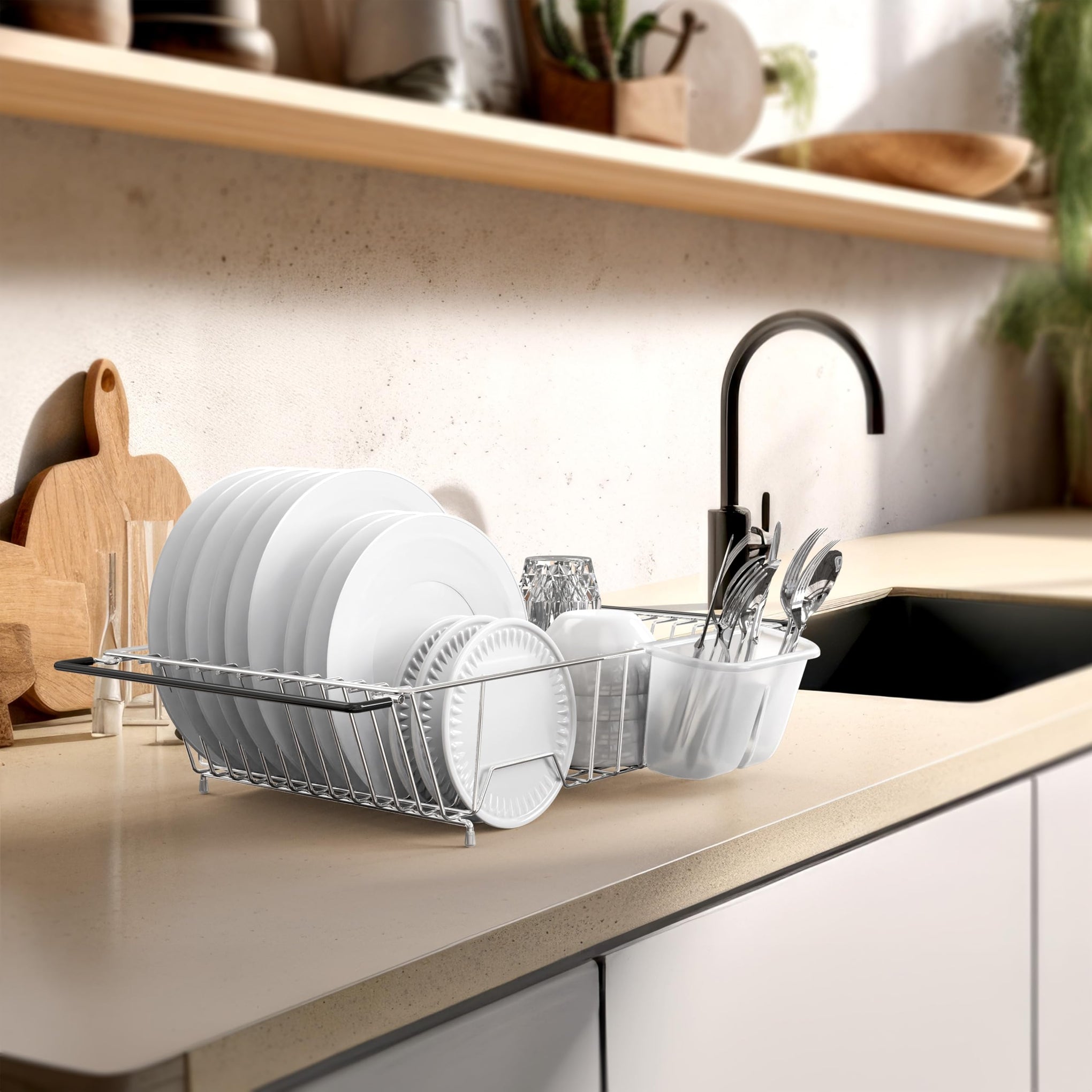 Large Stainless Over Sink Counter Top Dish Drainer Rack