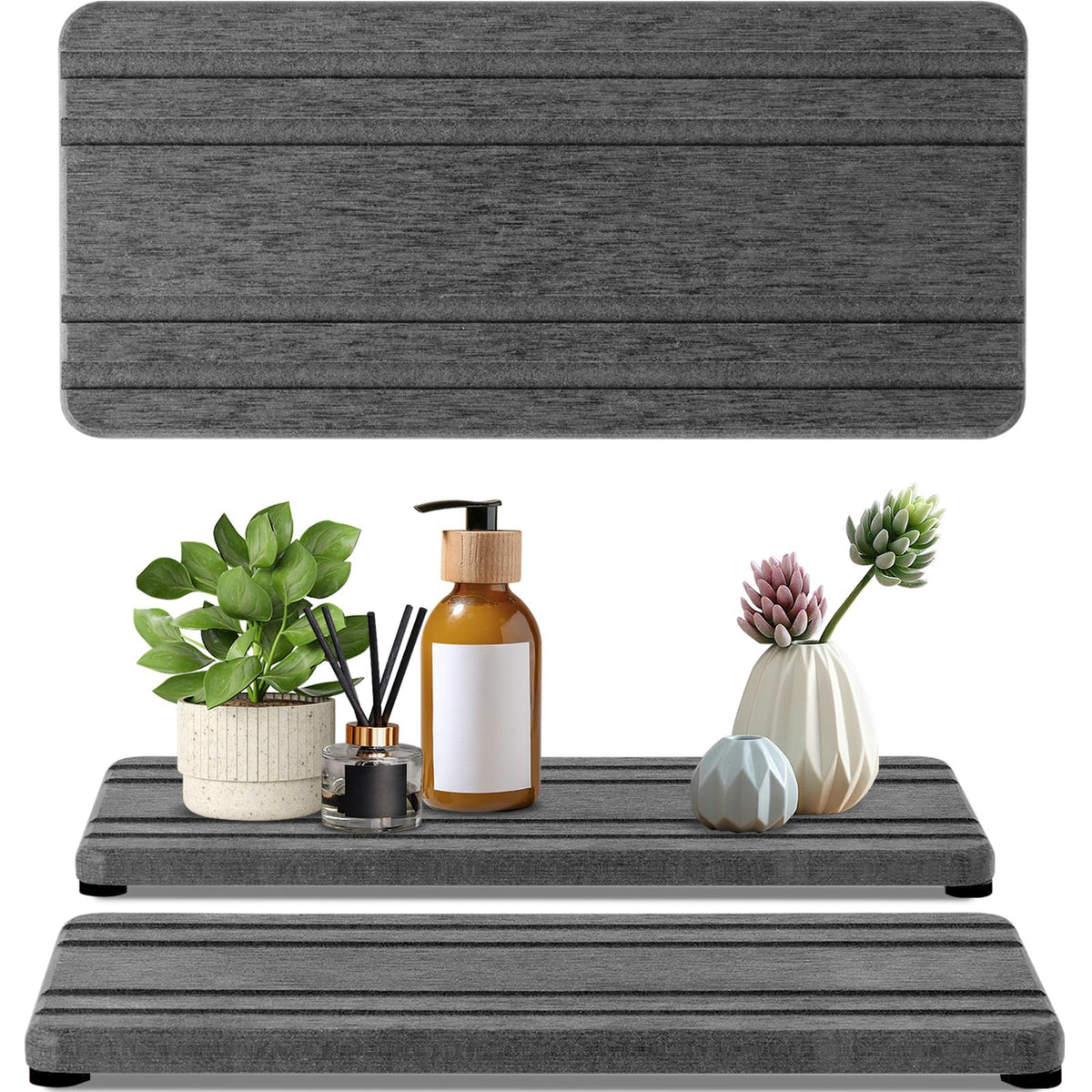 2PCS Water Absorbing Stone Tray (2 Count)