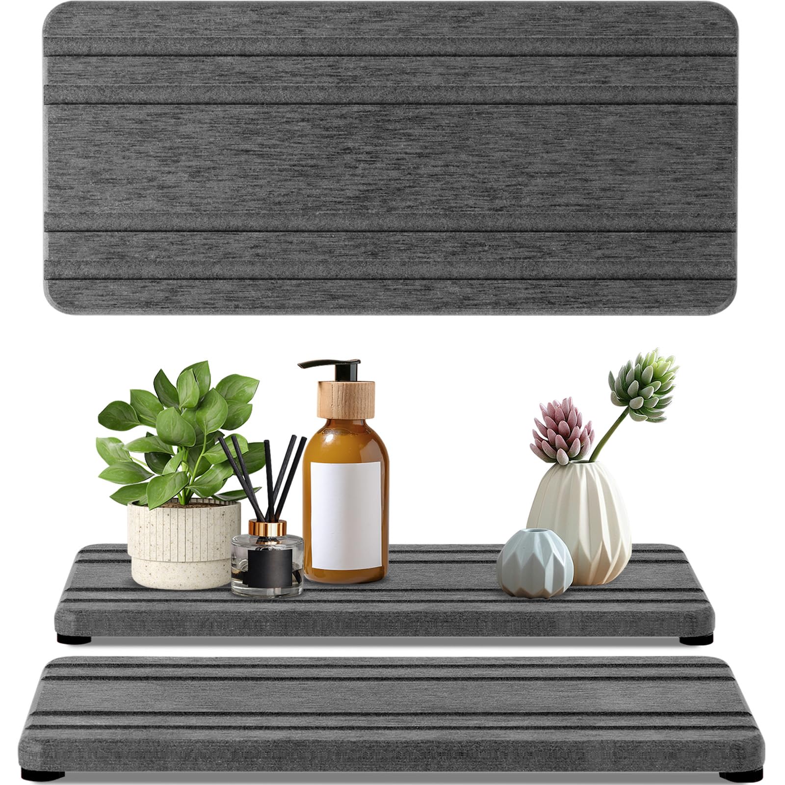 2PCS Water Absorbing Stone Tray (2 Count)