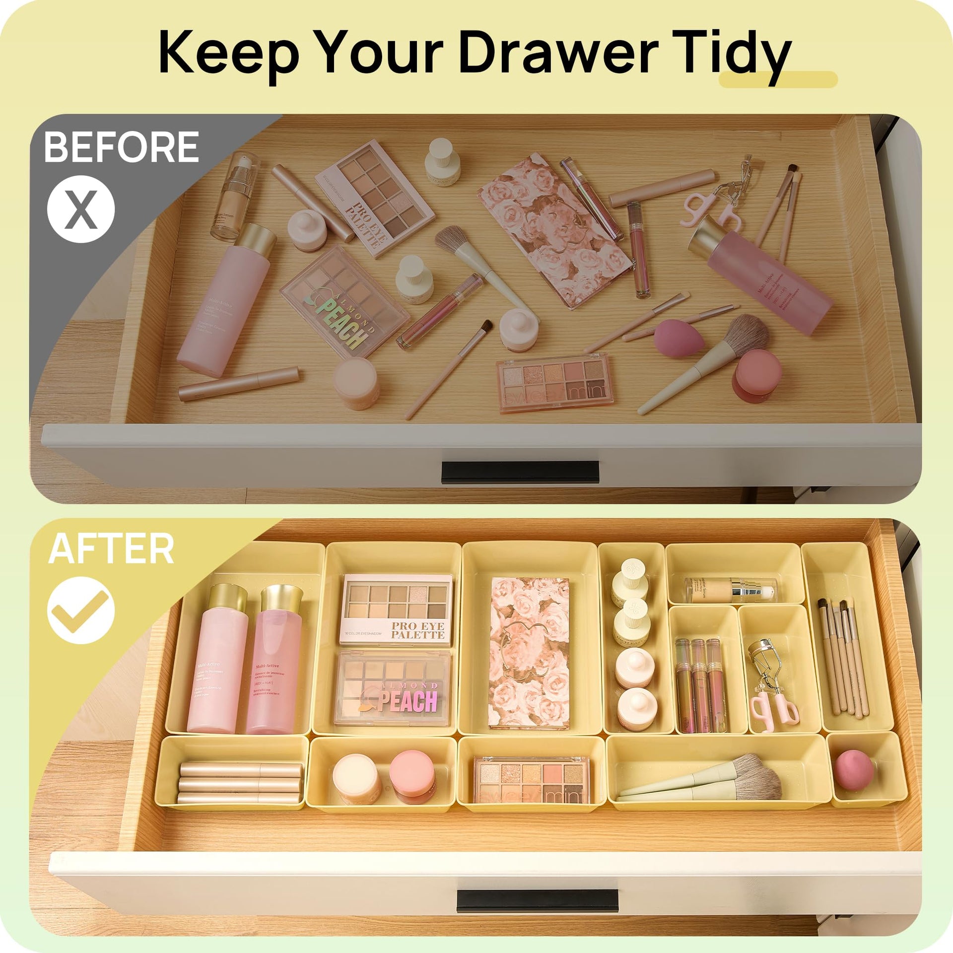 25 Pack Plastic Drawer Organizers with Non (25 Count)
