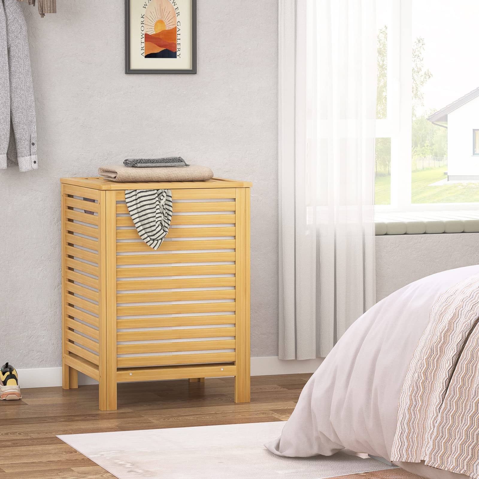 Bamboo Laundry Hamper with Lid