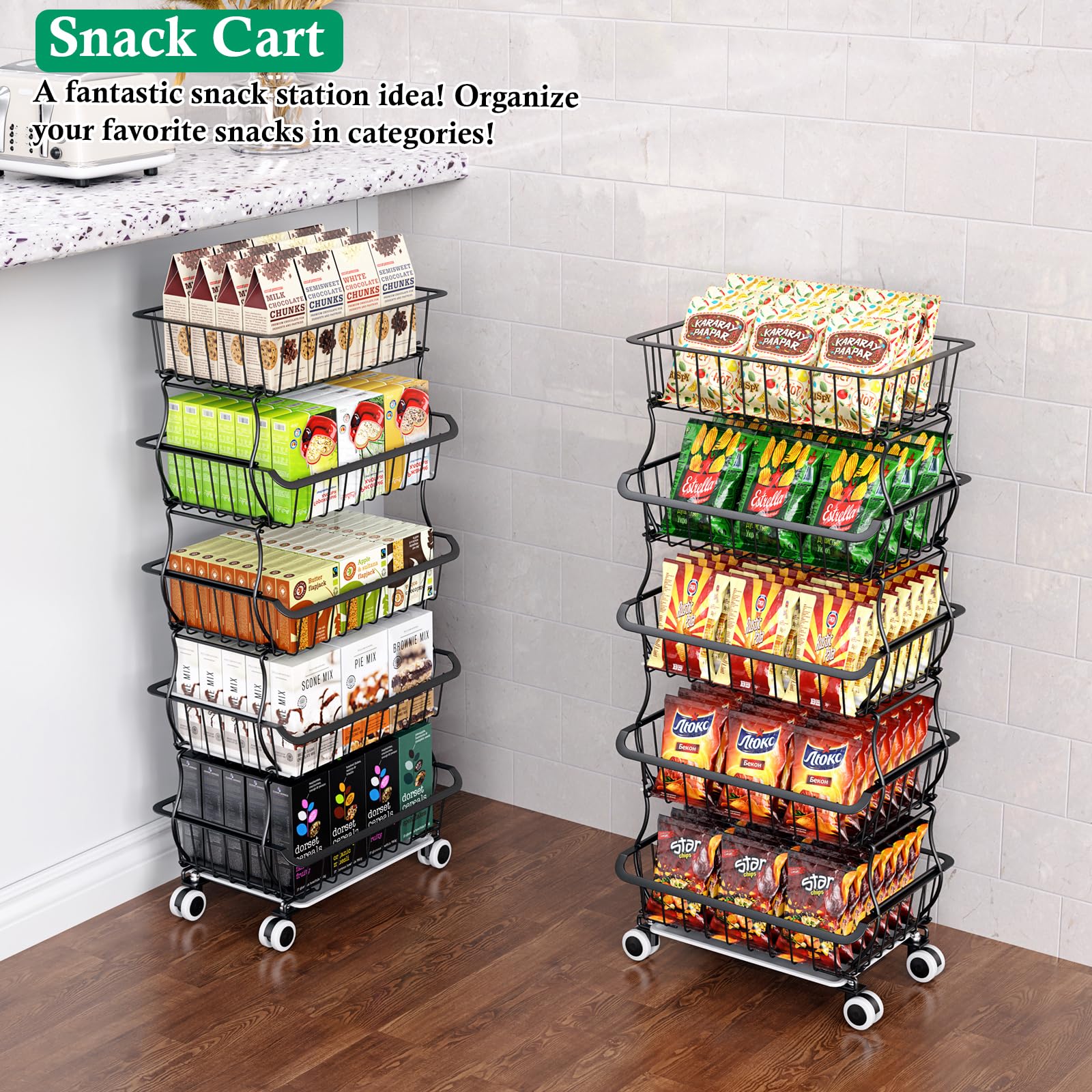 5 Tier Fruit Basket for Kitchen