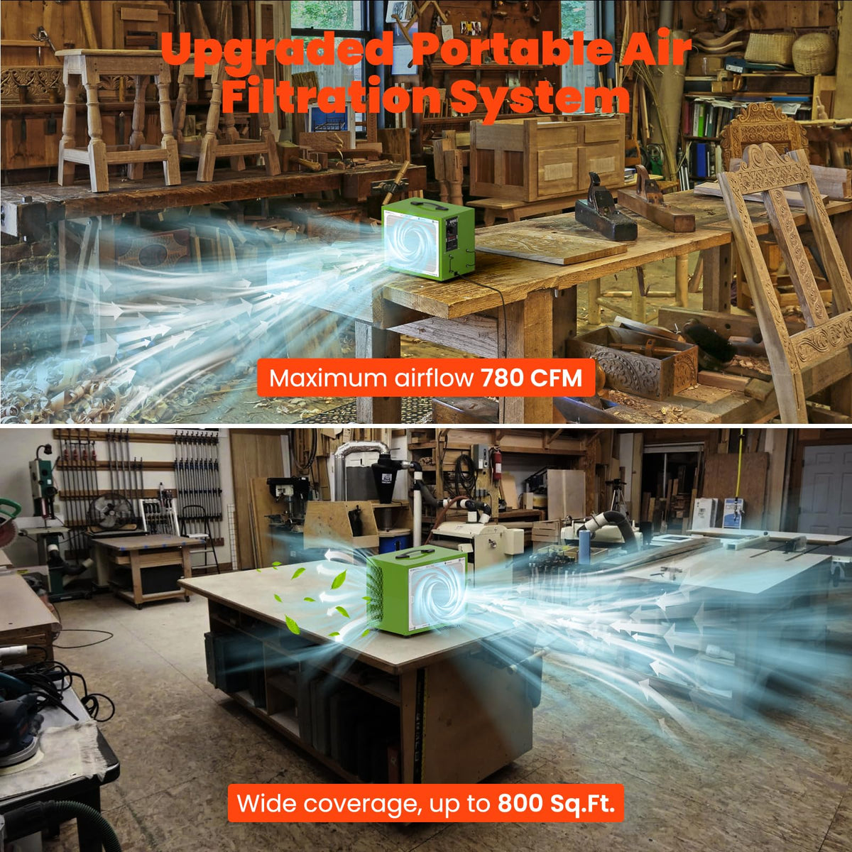 Tabletop Dust Collector with Timer for Woodworking Shops