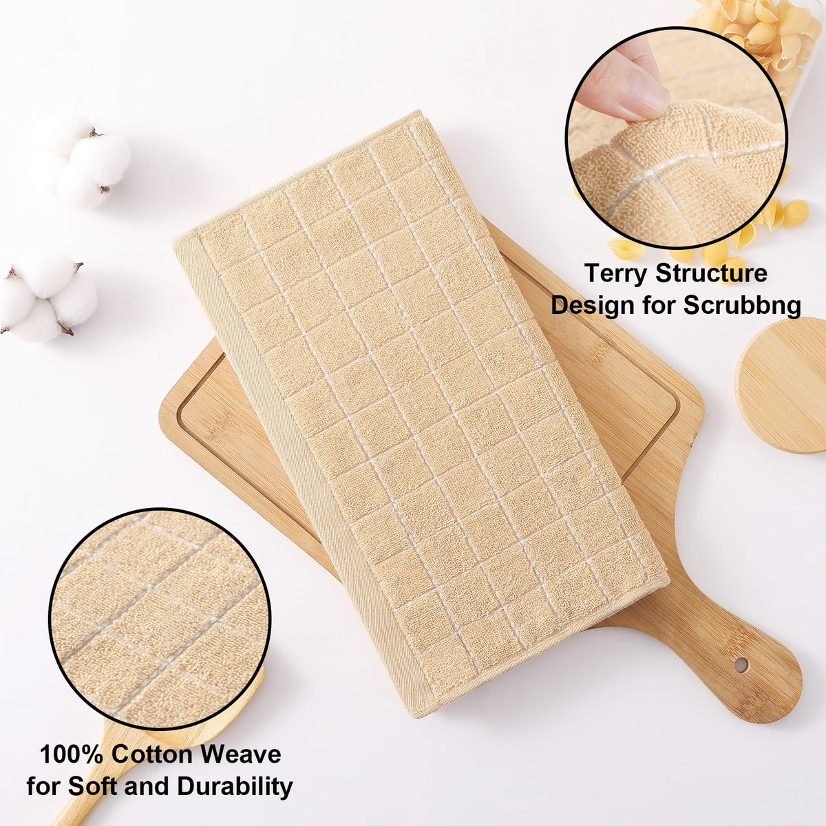 100% Cotton Terry Kitchen Dish Cloths (8 Count)