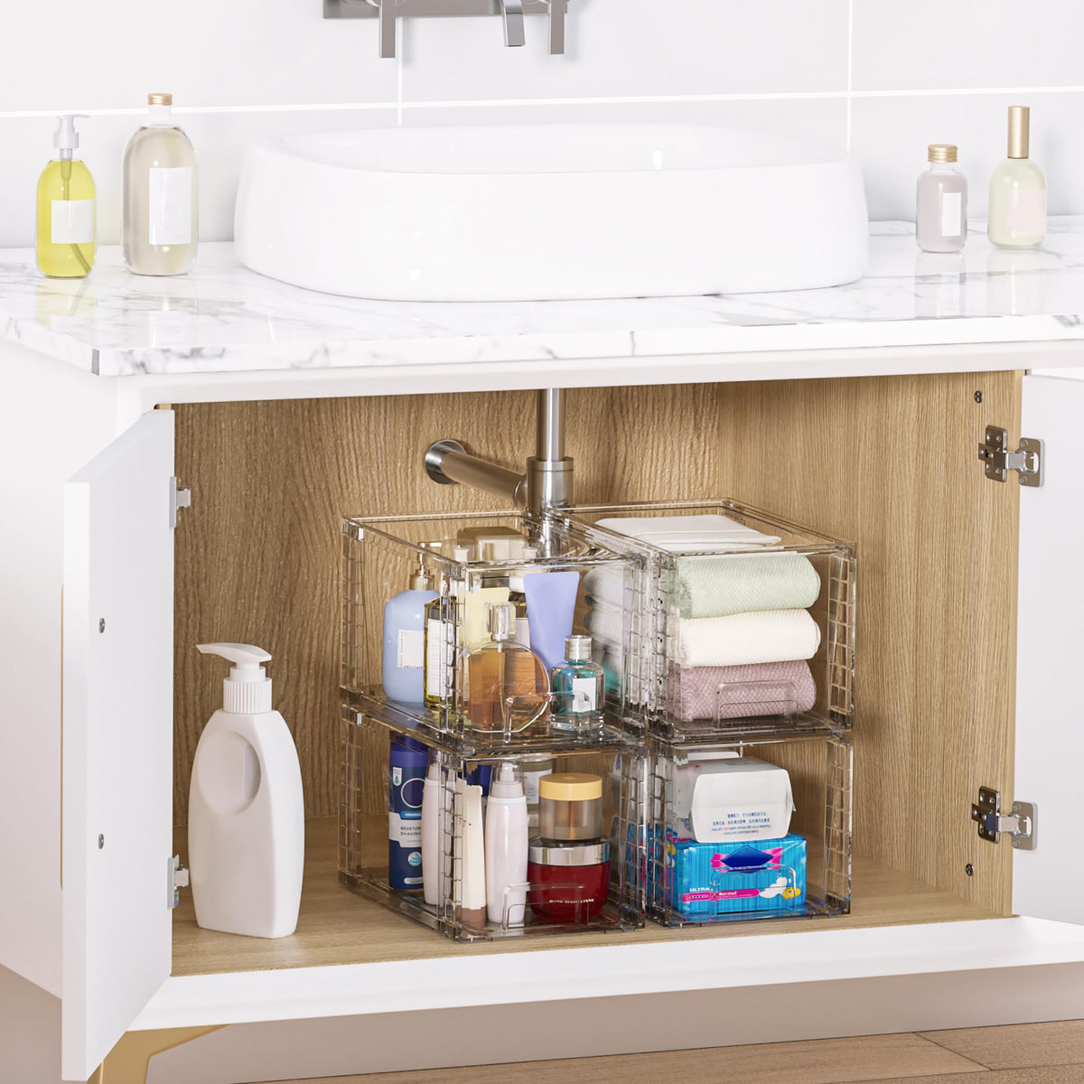2 Pack Large Stackable Storage Drawers (2 Count)
