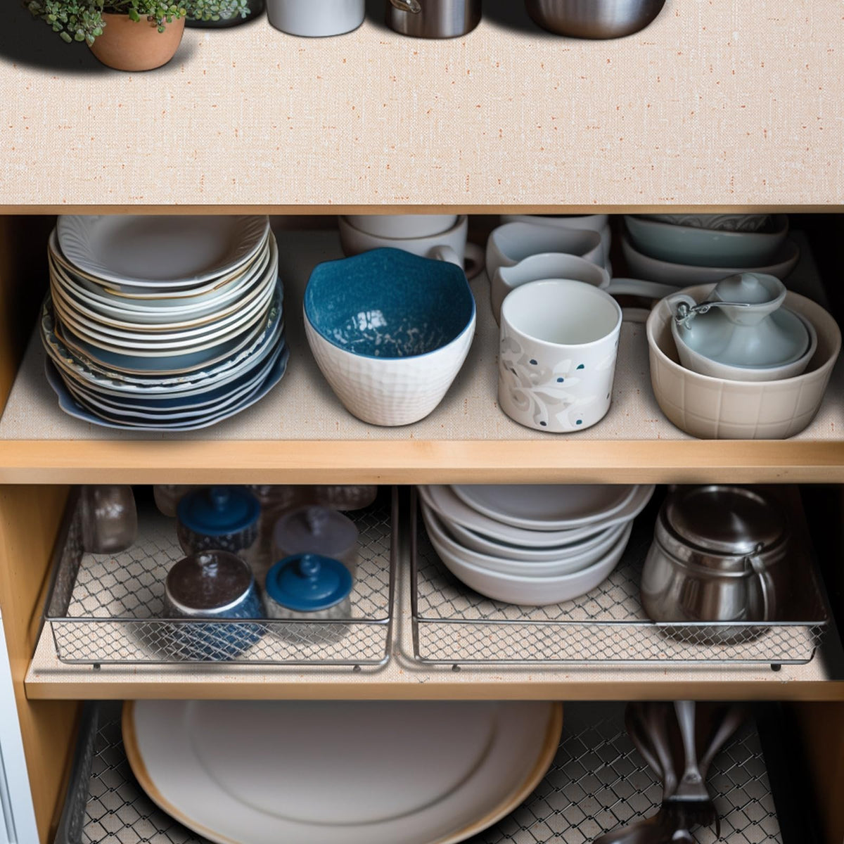 10Rolls 20" W x 72" L Grip Shelf Liner Cupboard Liner Shelving Paper for Cabinets and Drawers Pantry Shelf Liners for Kitchen Cabinets Non