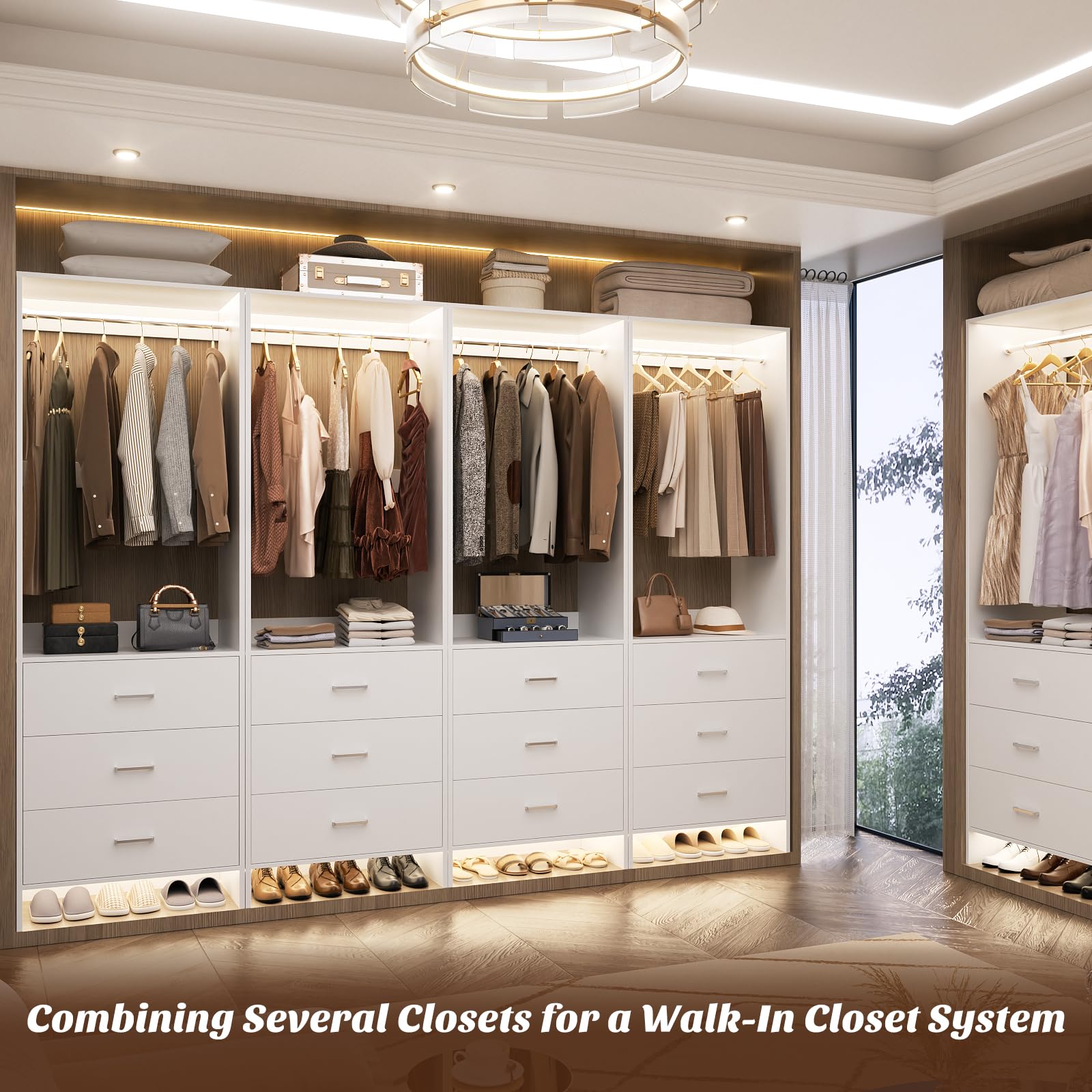 2FT Closet System with 3 Drawers