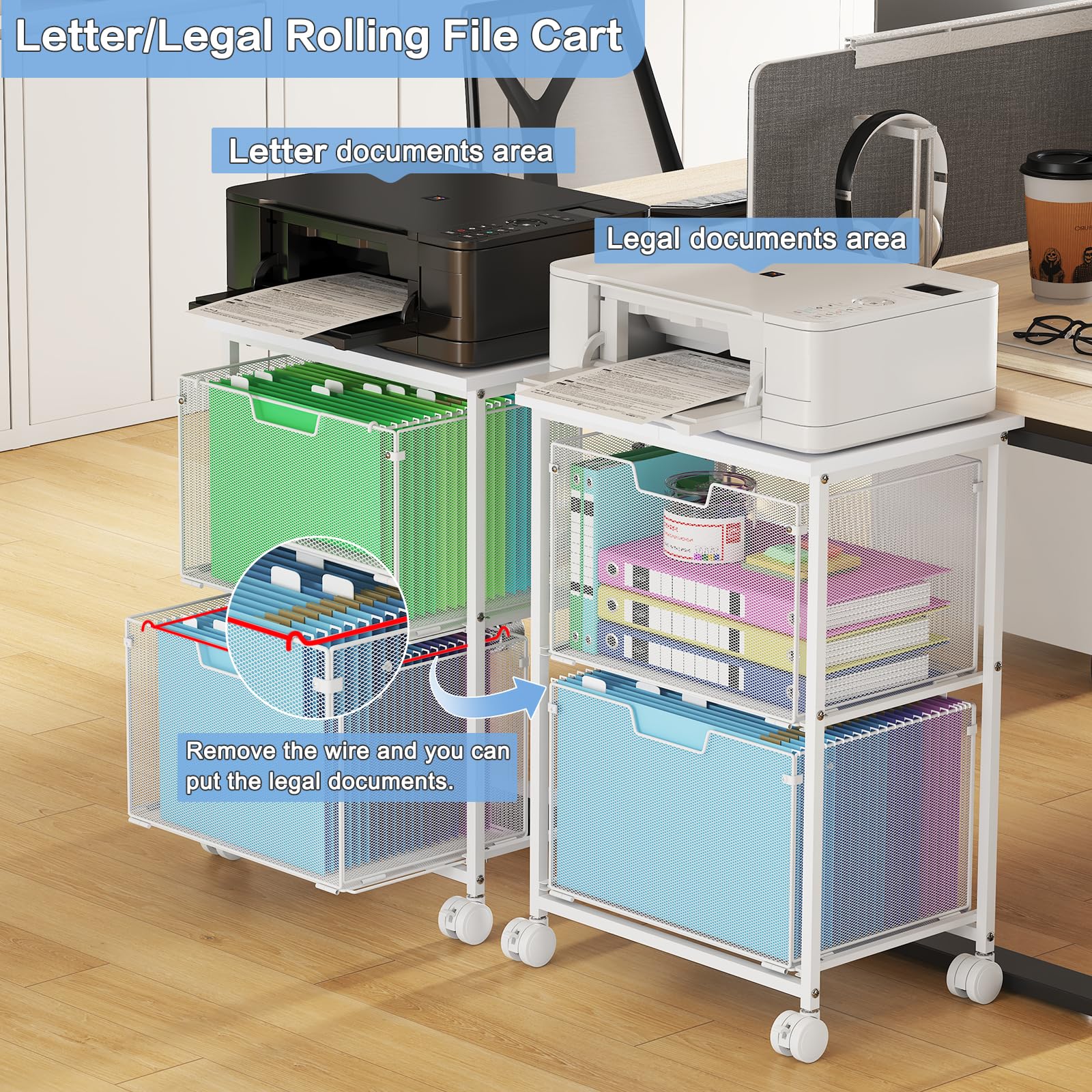 Letter Legal Rolling File Cabinet