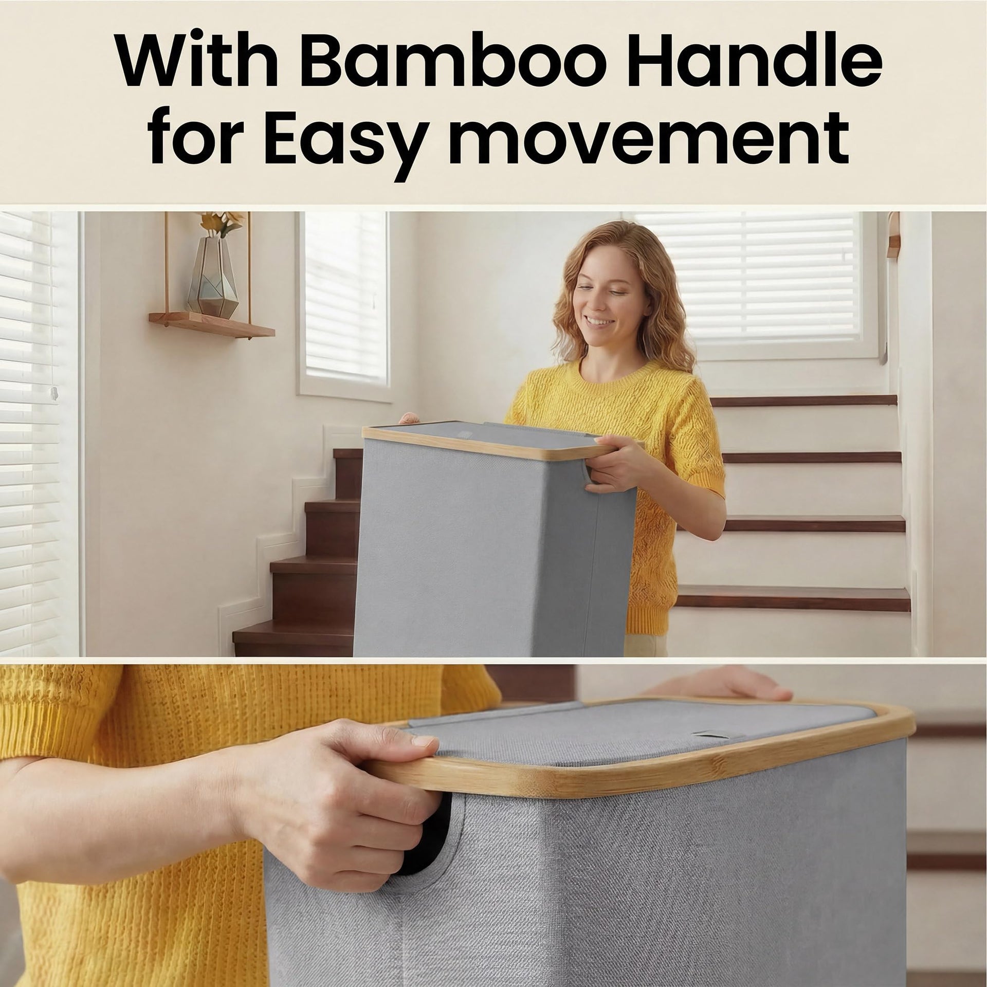 Laundry Basket with Lid and Removable Bag