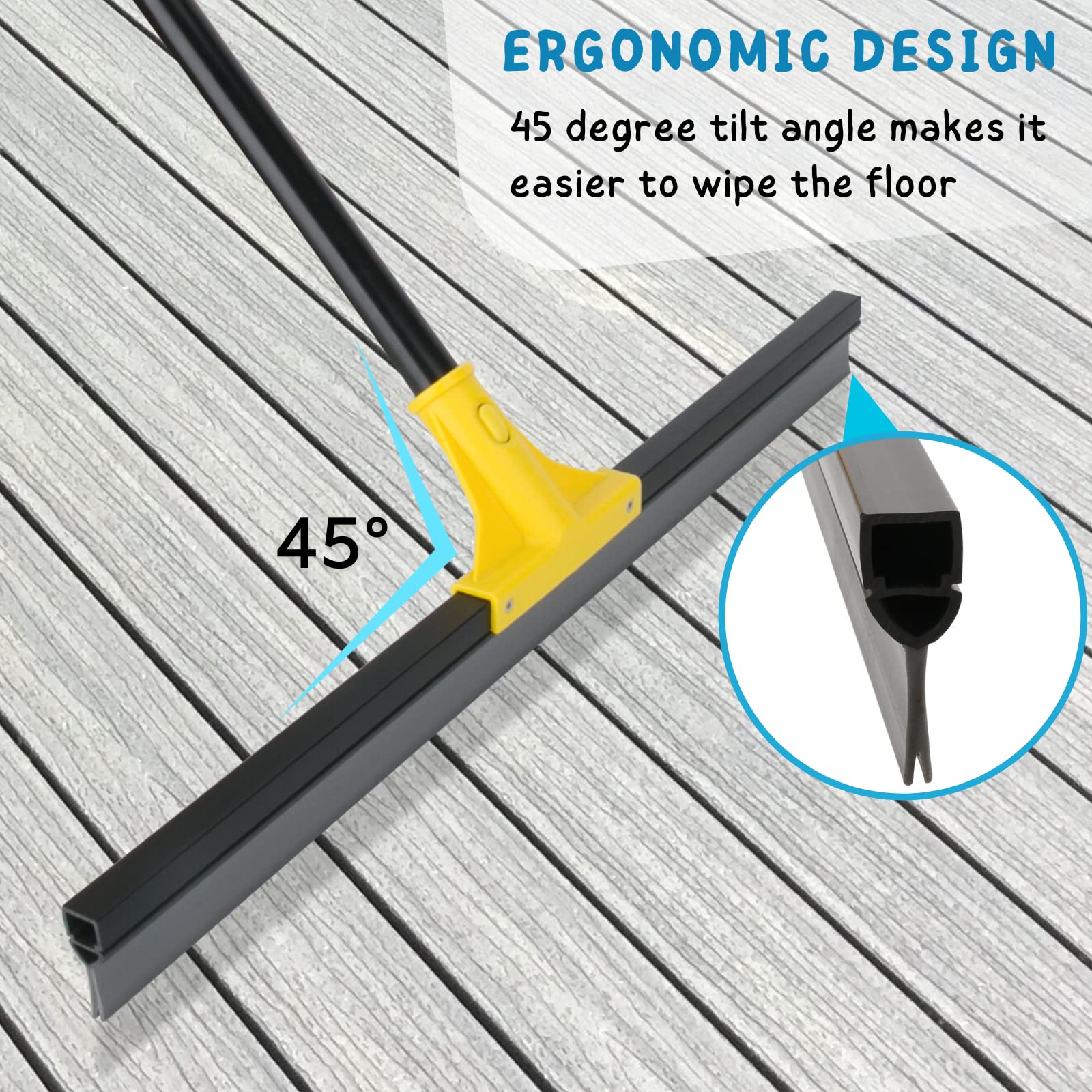 Floor Squeegee for Concrete and Tile Cleaning