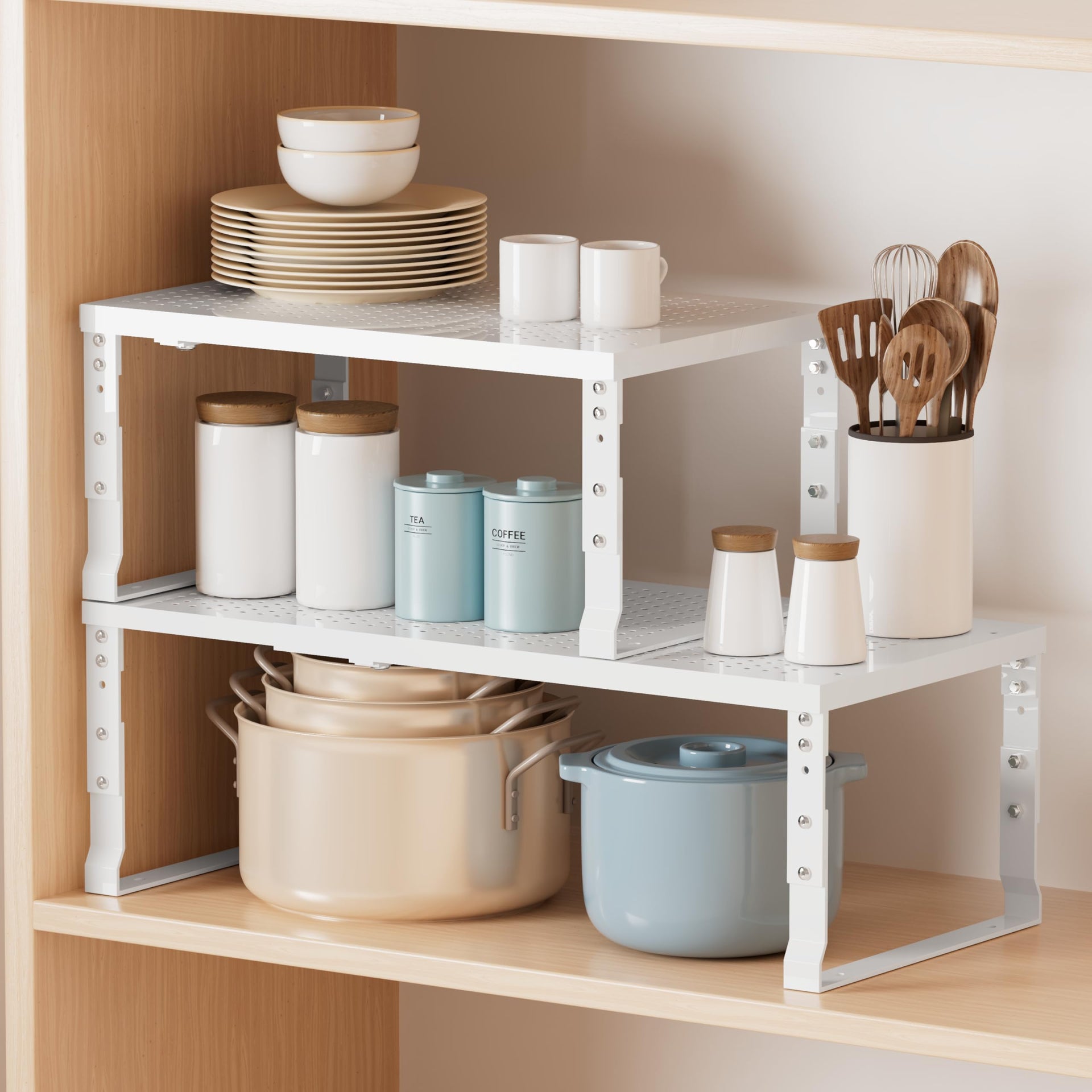Metal Stackable Expandable Storage Shelf (3 Count)