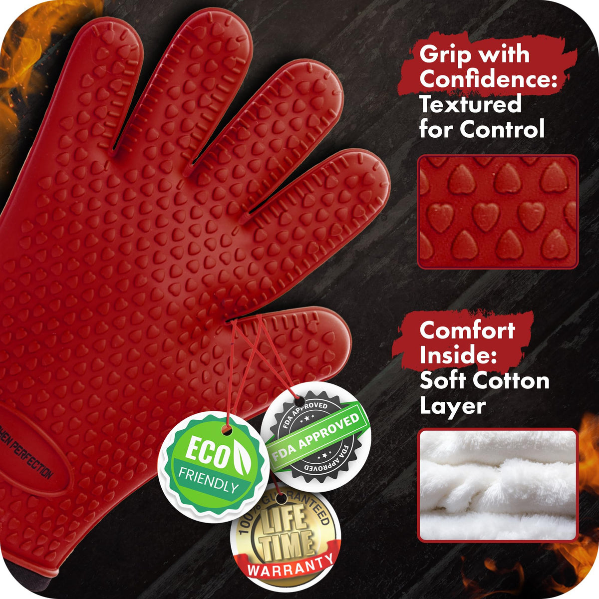 XL Silicone Smoker BBQ Gloves (2 Count)