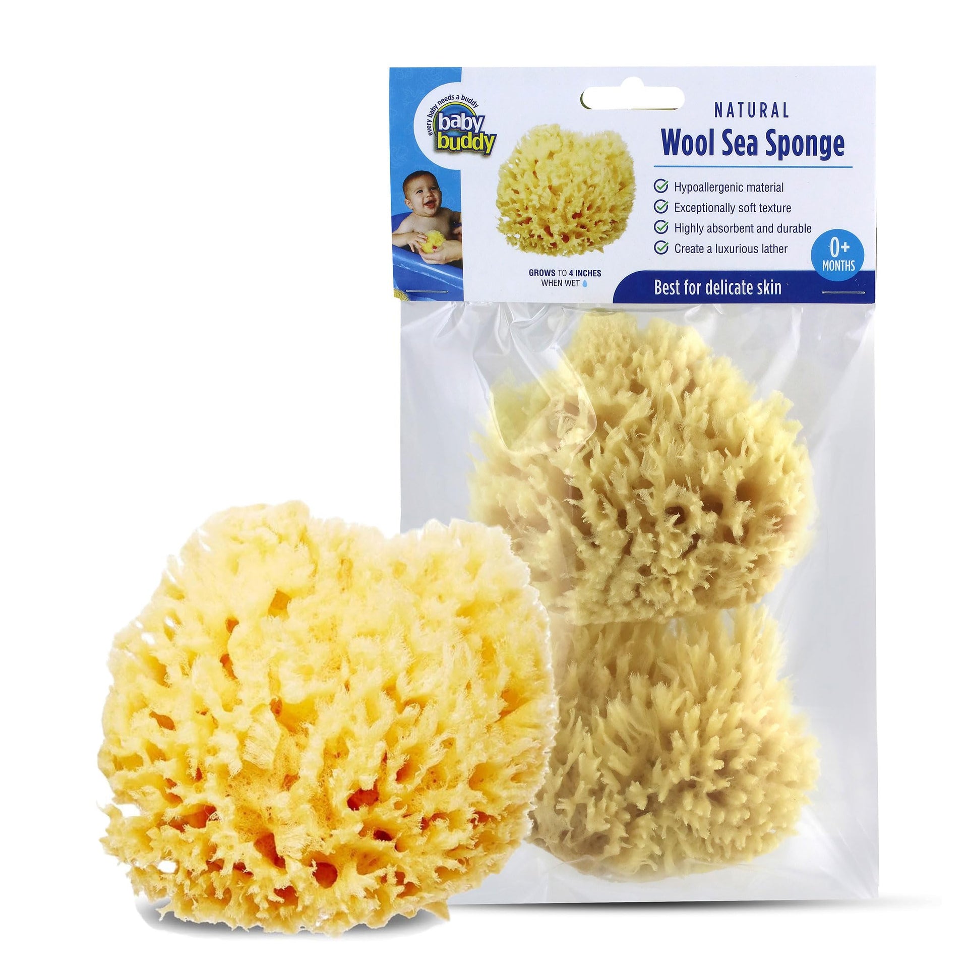 Natural Wool Sea Sponge (2 Count)