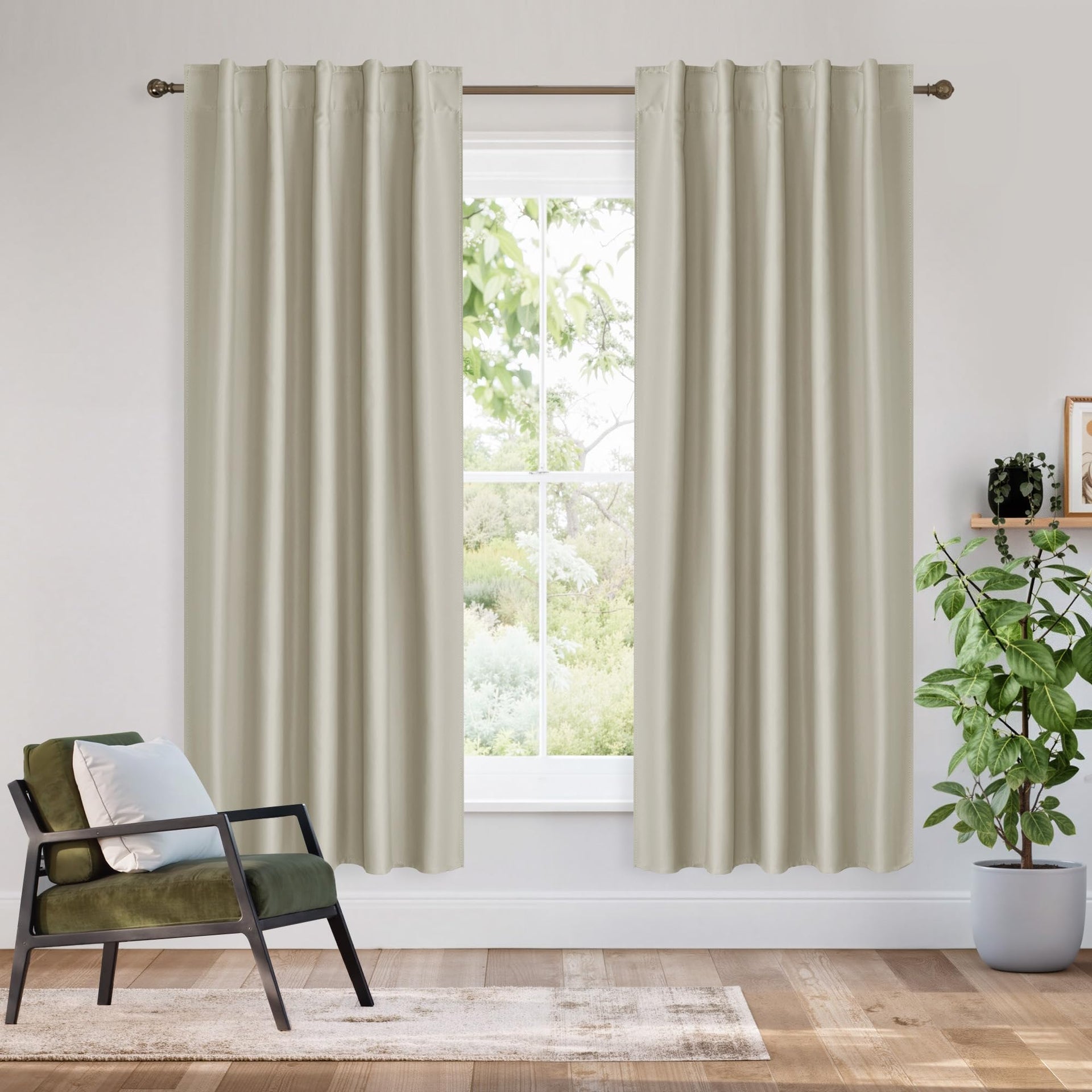 Bedroom Blackout Curtains 63 inches Long (2 Count)