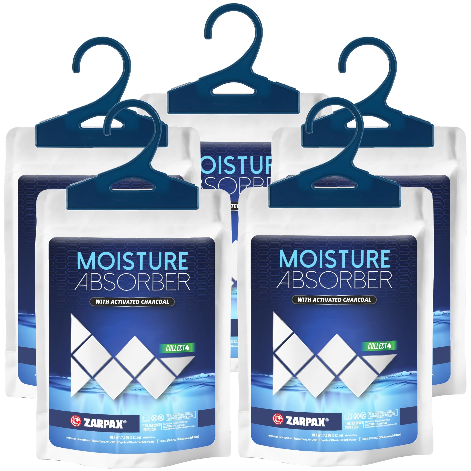 Moisture Absorber Sachets Activated Charcoal 7.5 oz (5 Count)