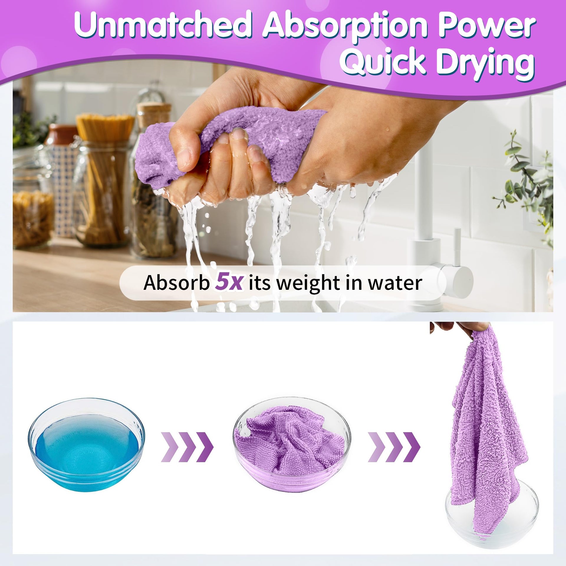 Purple Microfiber Cleaning Cloth (12 Count)