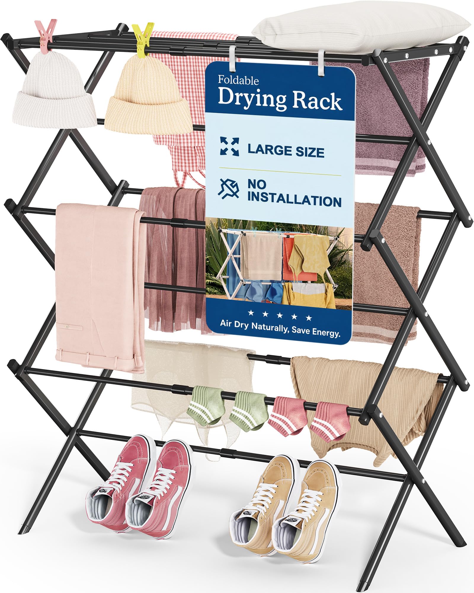 Oversize 3 Tier Clothes Drying Rack
