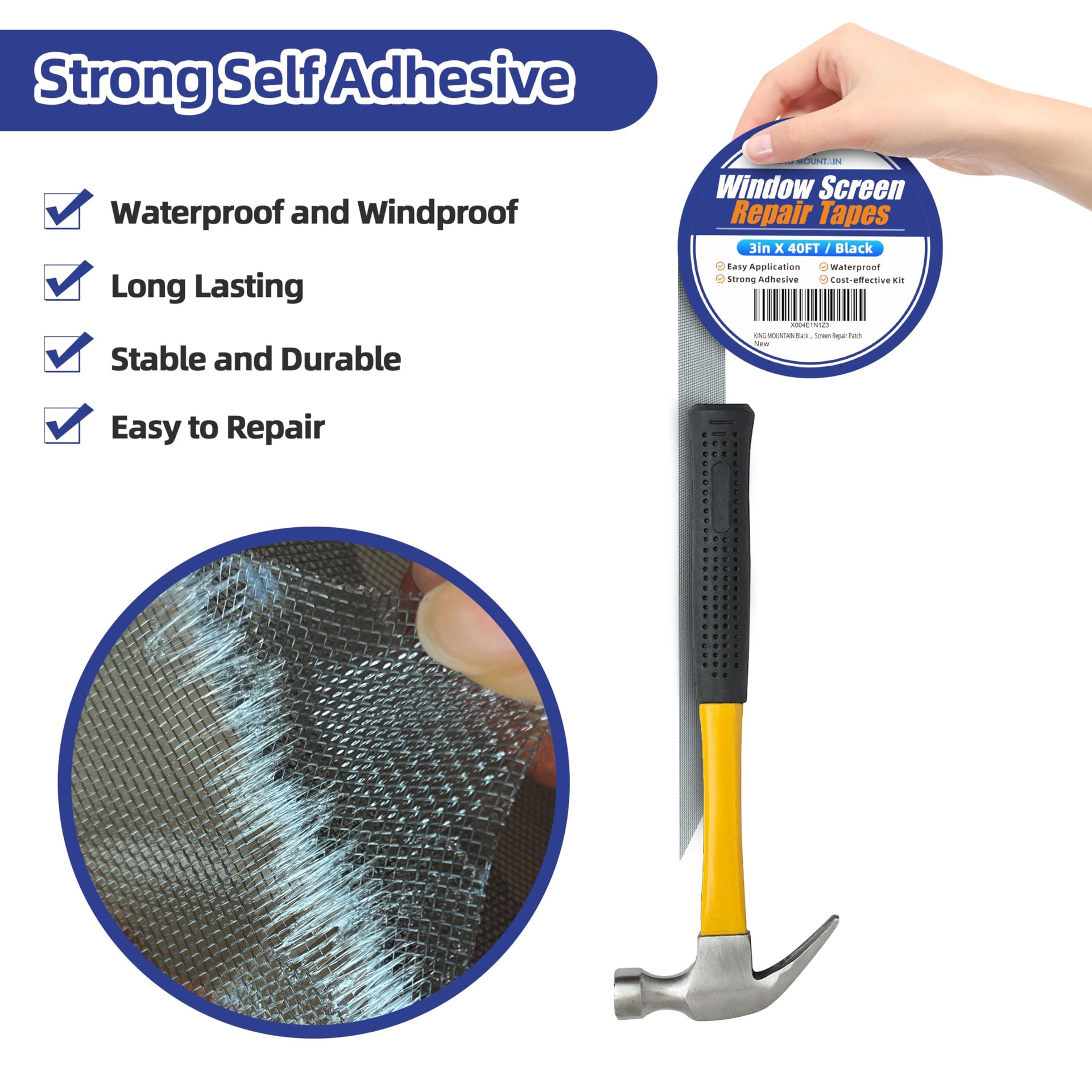Black Window Screen Repair Tape