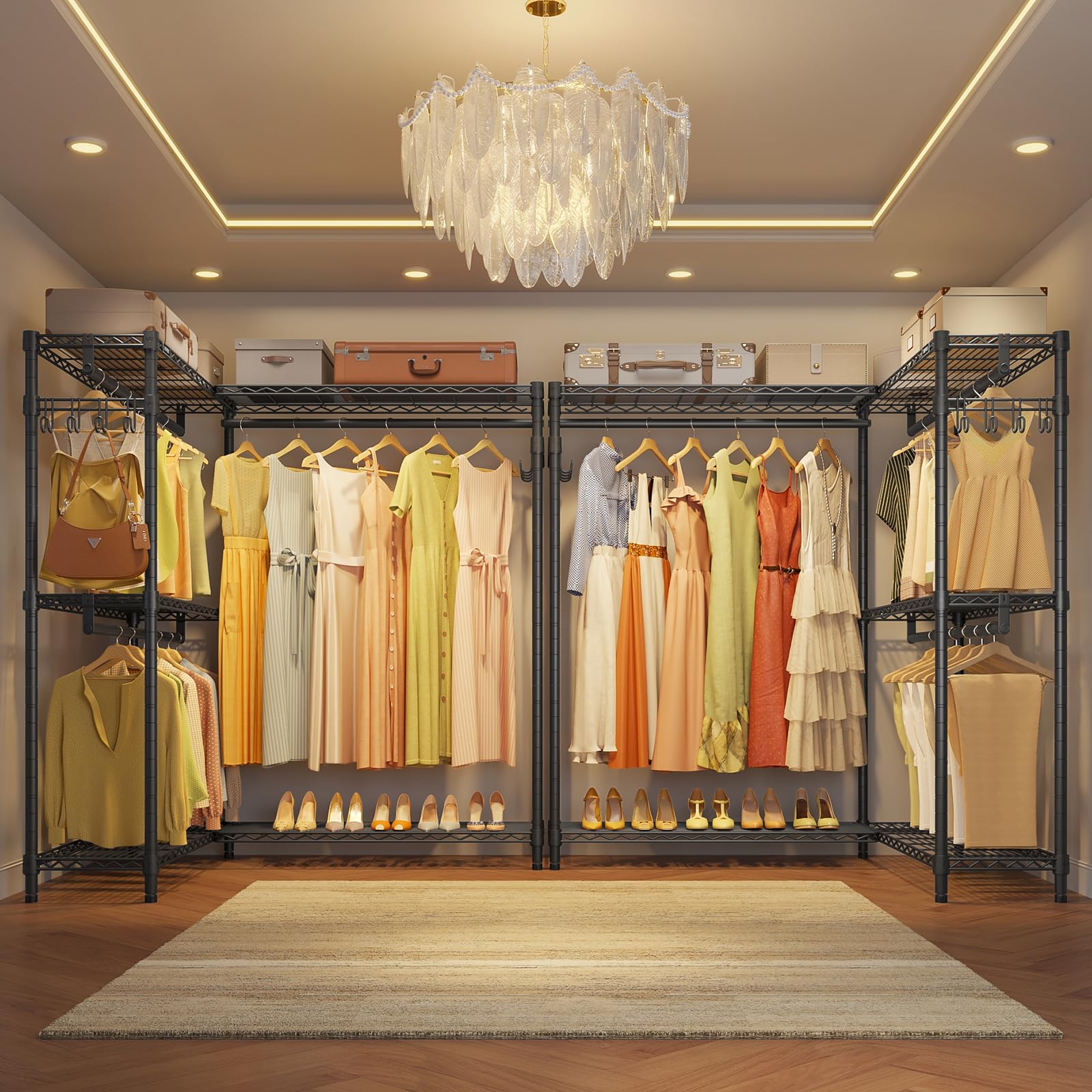 L4 Plus Clothes Rack L Shaped Garment Rack for Corner