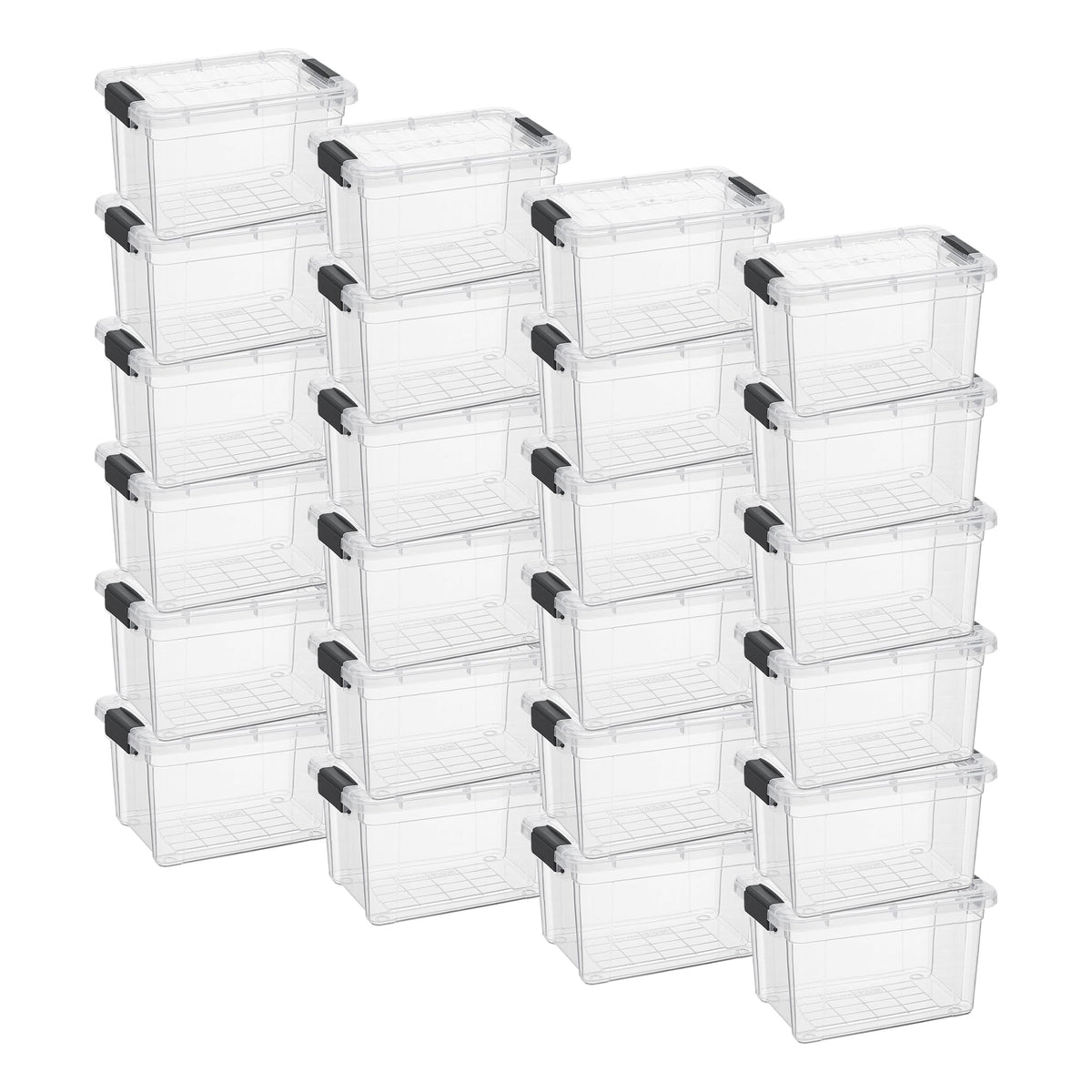 1.4 Quart Mini Clear Plastic Storage Container with Lid (24 Count)