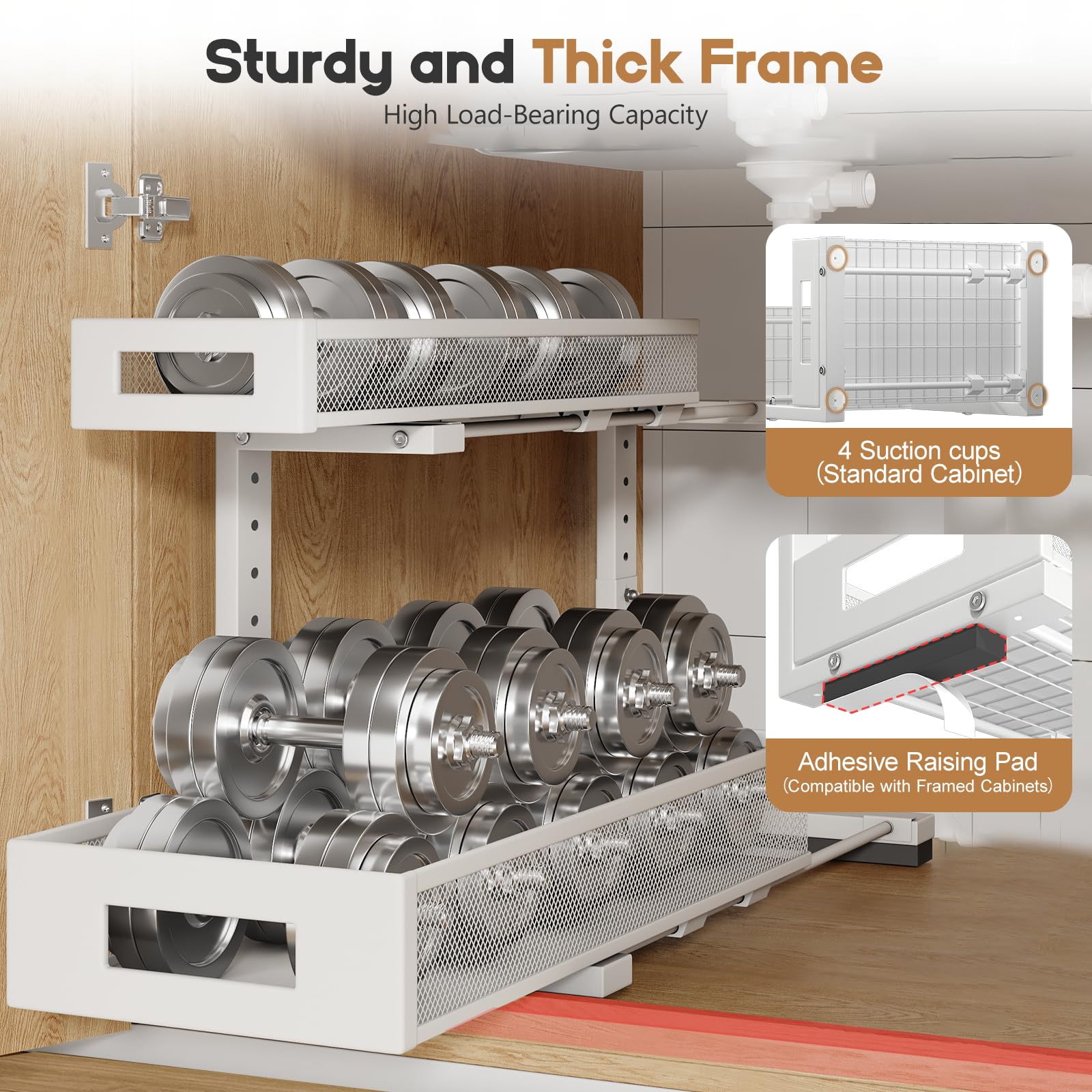 2 Pack 19IN Depth Under Sink Storage Organizer (2 Count)