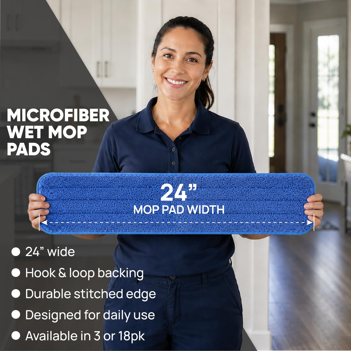 24 inch Microfiber Mop Pads (18 Count)