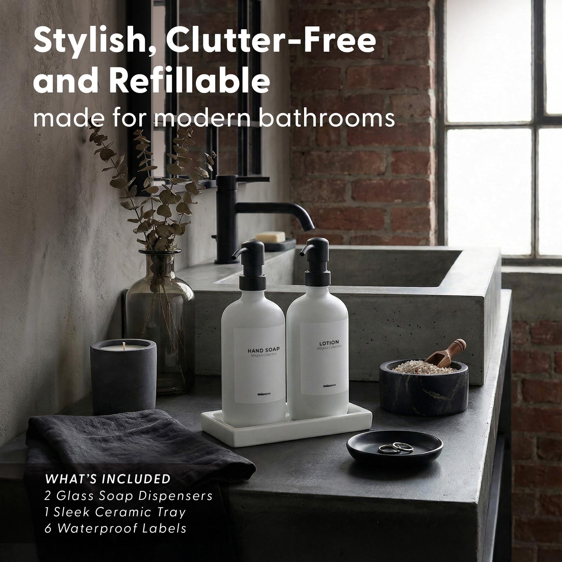 Bathroom Soap Dispenser Set (3 Count)