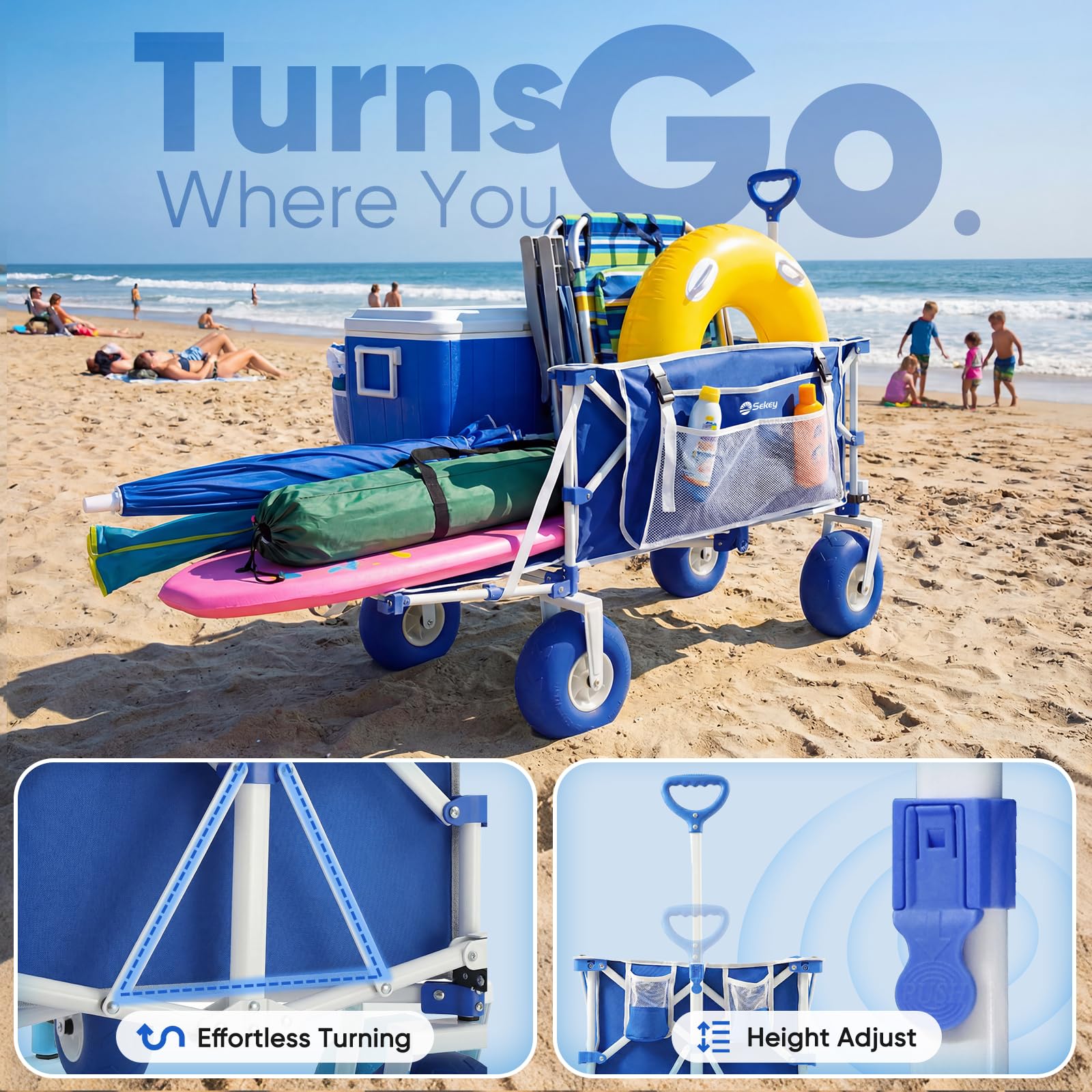 Heavy Duty Beach Wagon with 9" Big Sand