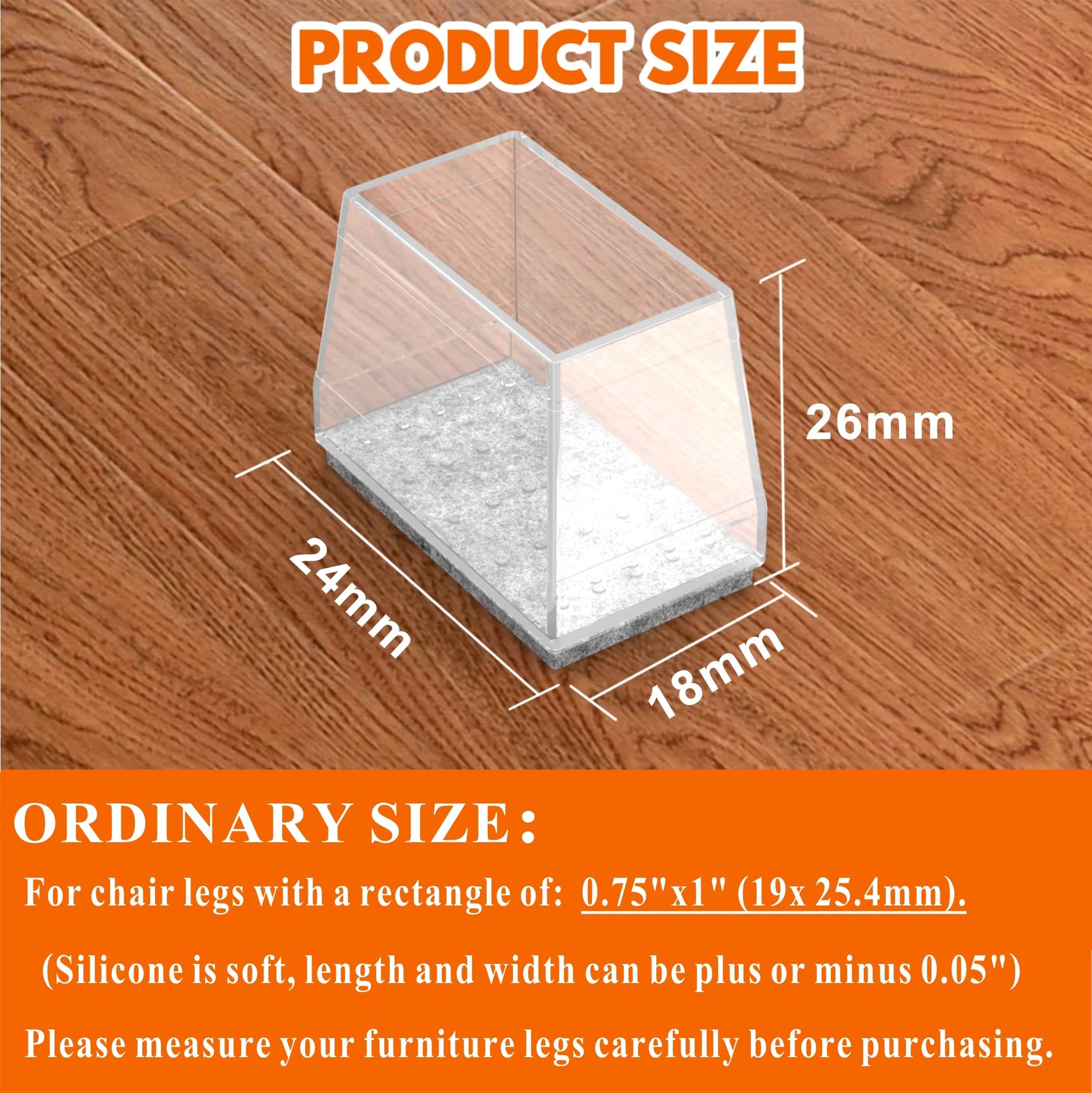Rectangle Chair Leg Protectors for Hardwood Floors (16 Count)