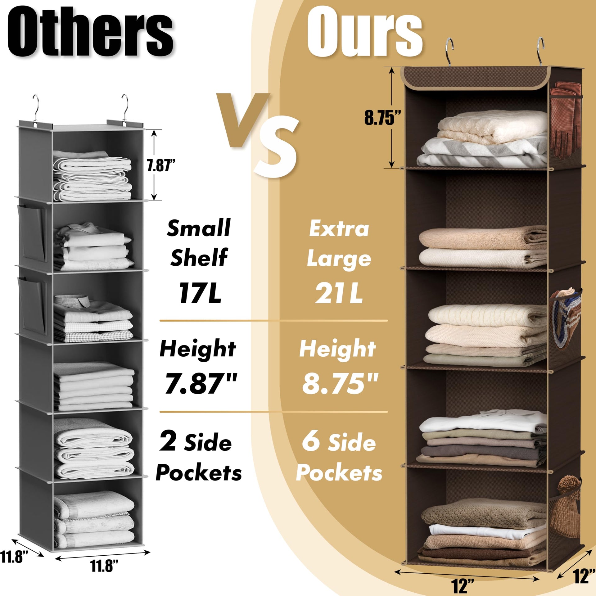 5 Shelf Hanging Closet Organizer