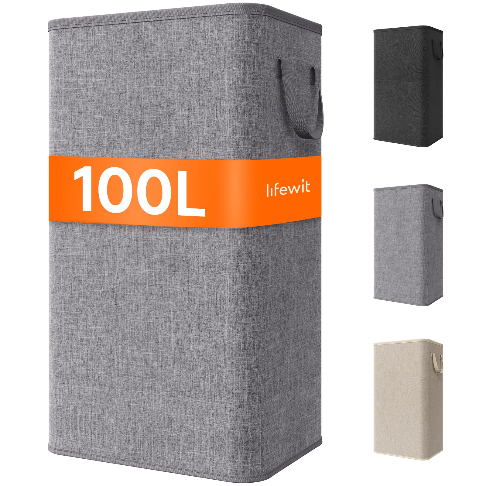 100L Large Laundry Basket with Handles