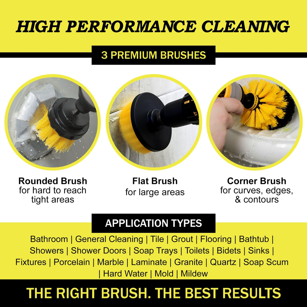 Drill Brush Attachment Set for Bathroom - ModHome Supplies