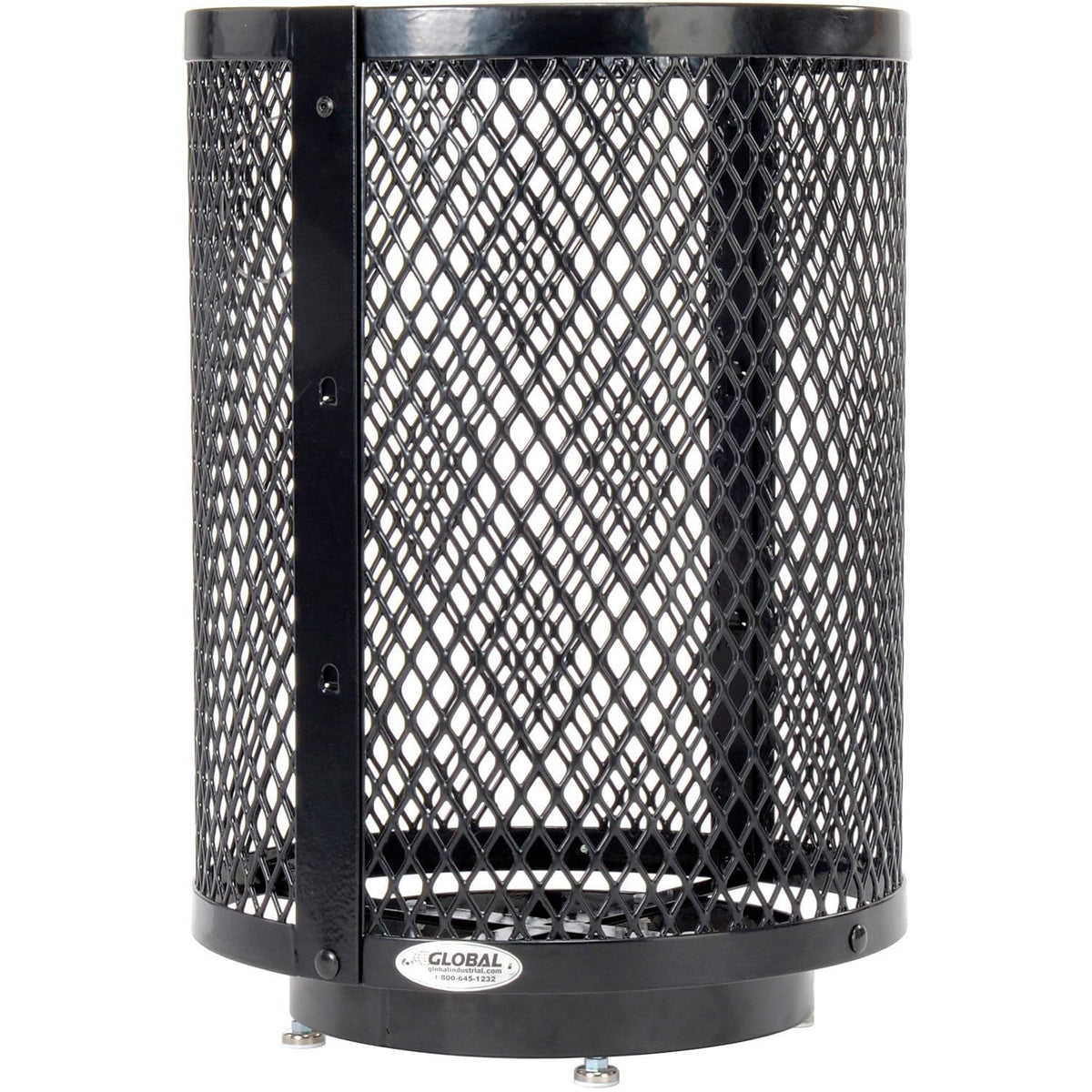 Outdoor Diamond Steel Trash Can with Rain Bonnet Lid