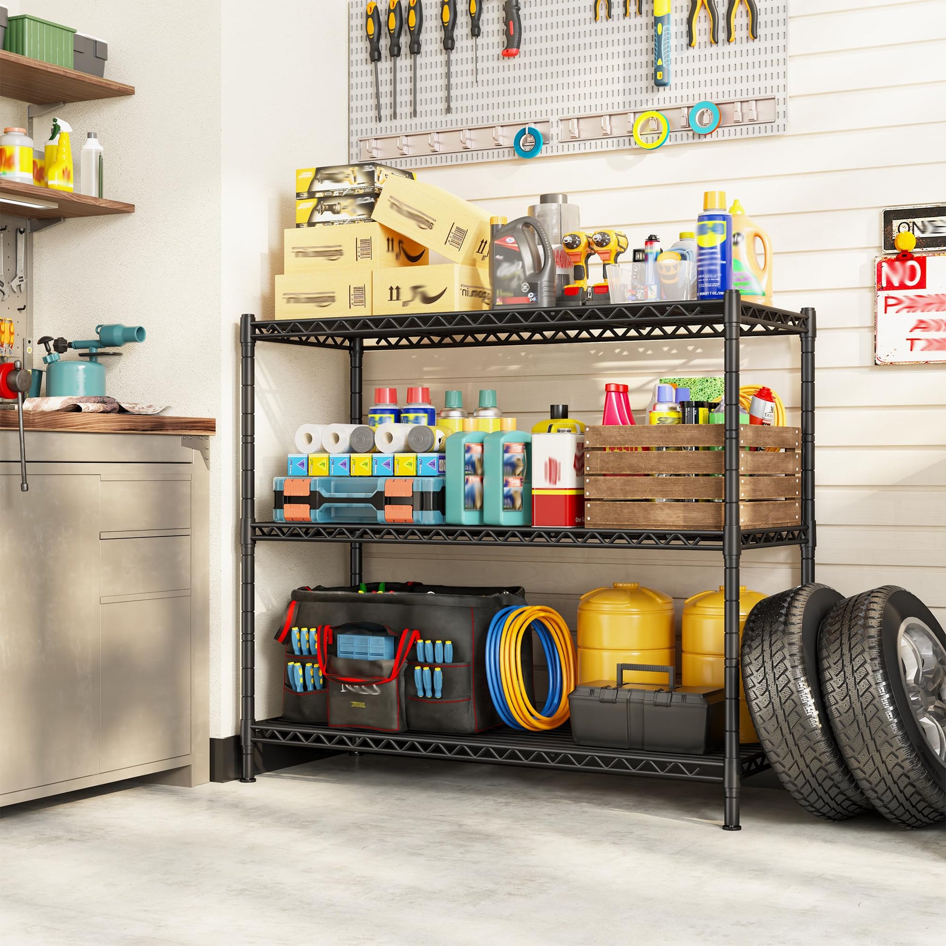 3 Tier Metal Shelving 468LBS