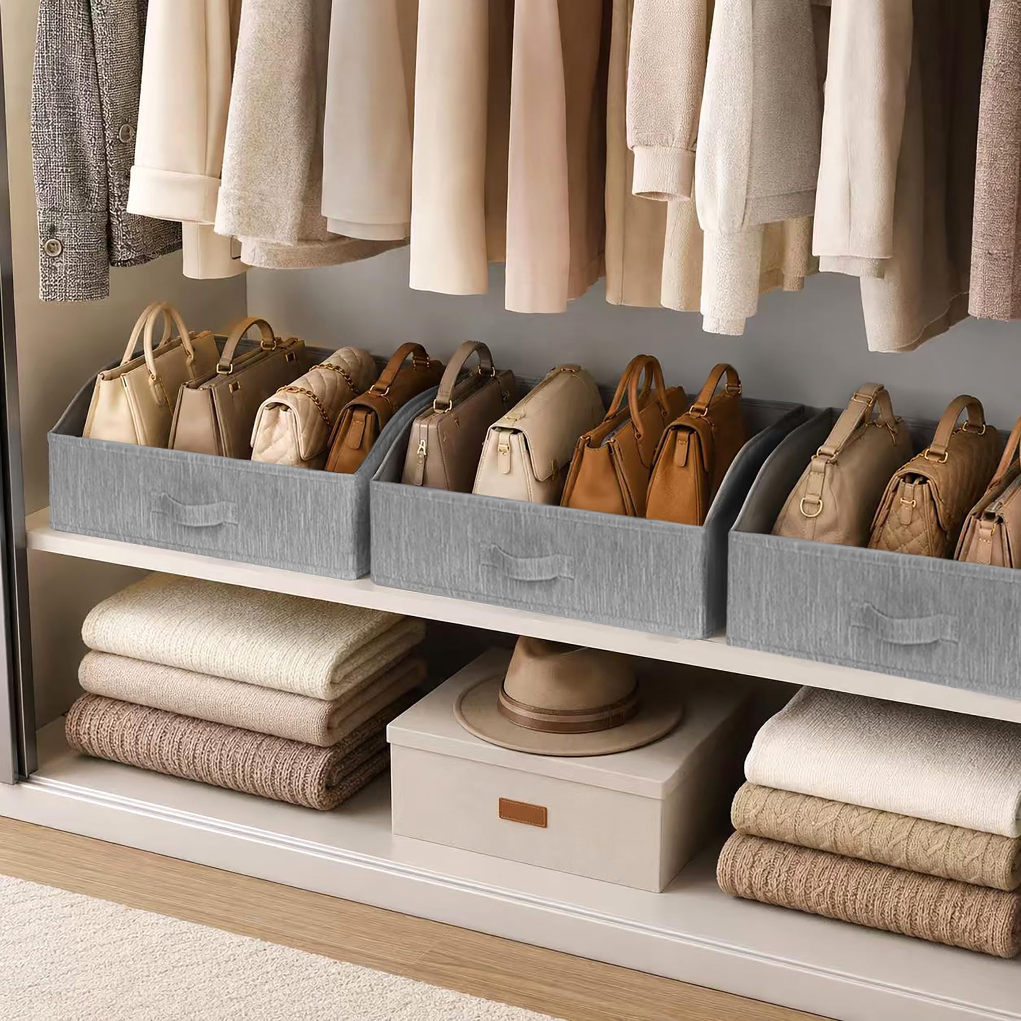 Trapezoid Storage Bins for Closet Organizers and Storage (3 Count)