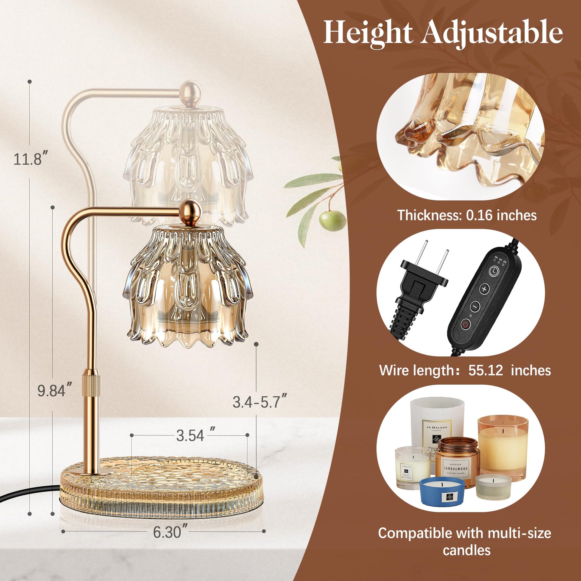 Candle Warmer Lamp with Timer Dimmer