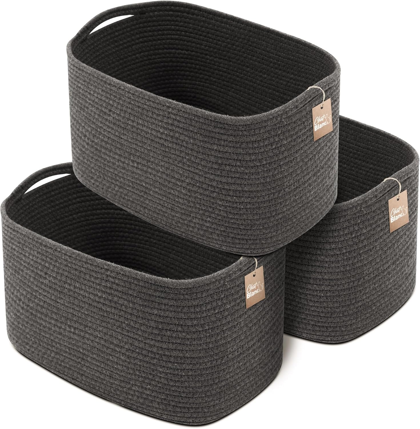 Cotton Rope Baskets for Organizing (3 Count)