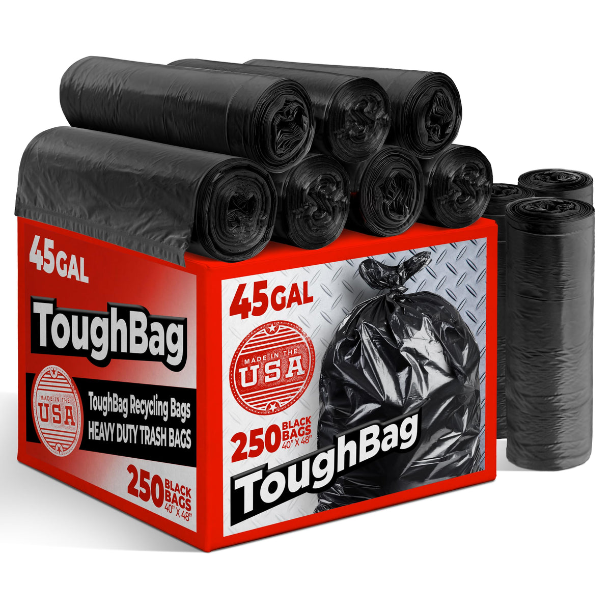 40 45 Gallon Trash Bags Heavy Duty (250 Count)