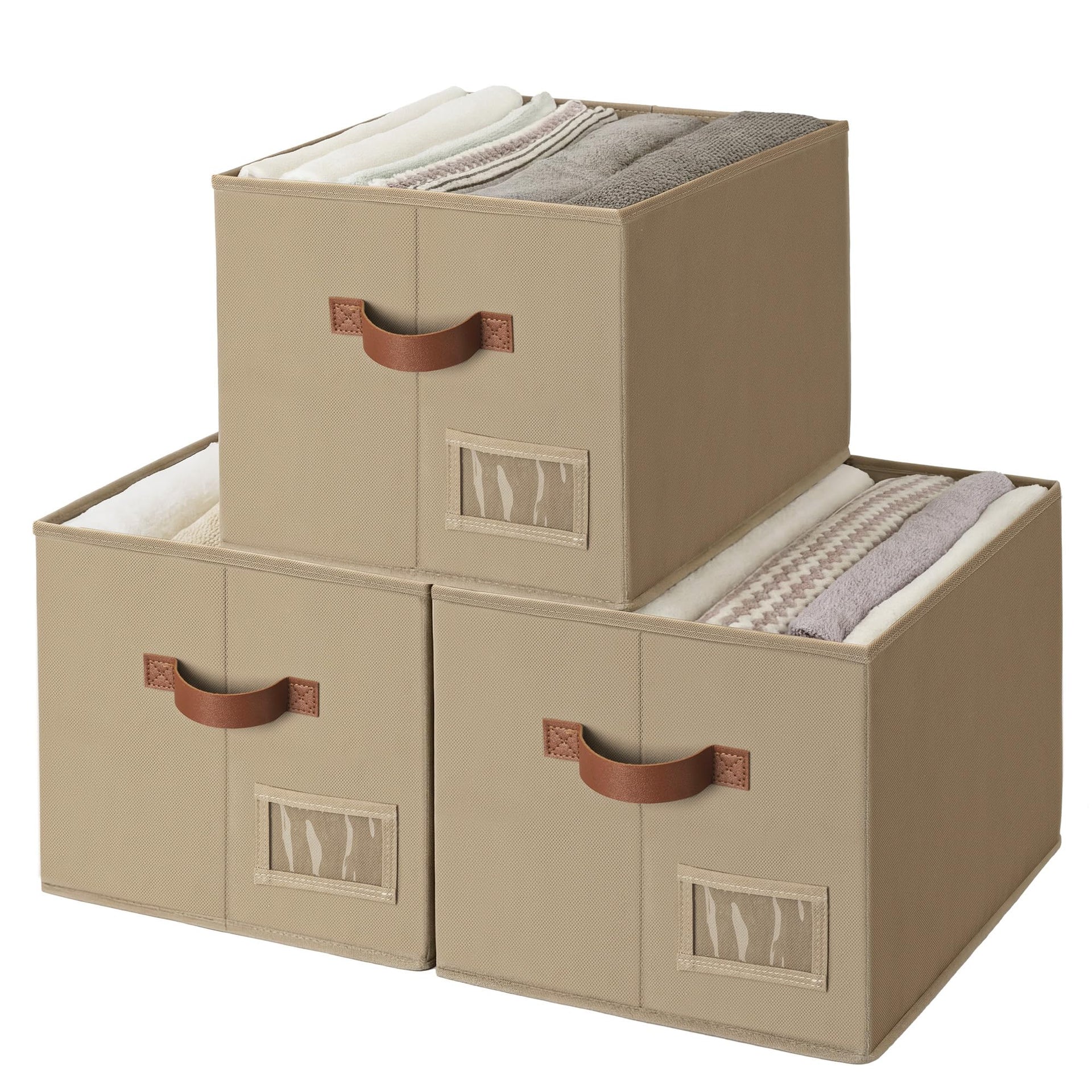 Closet Storage Bins with Label (3 Count)