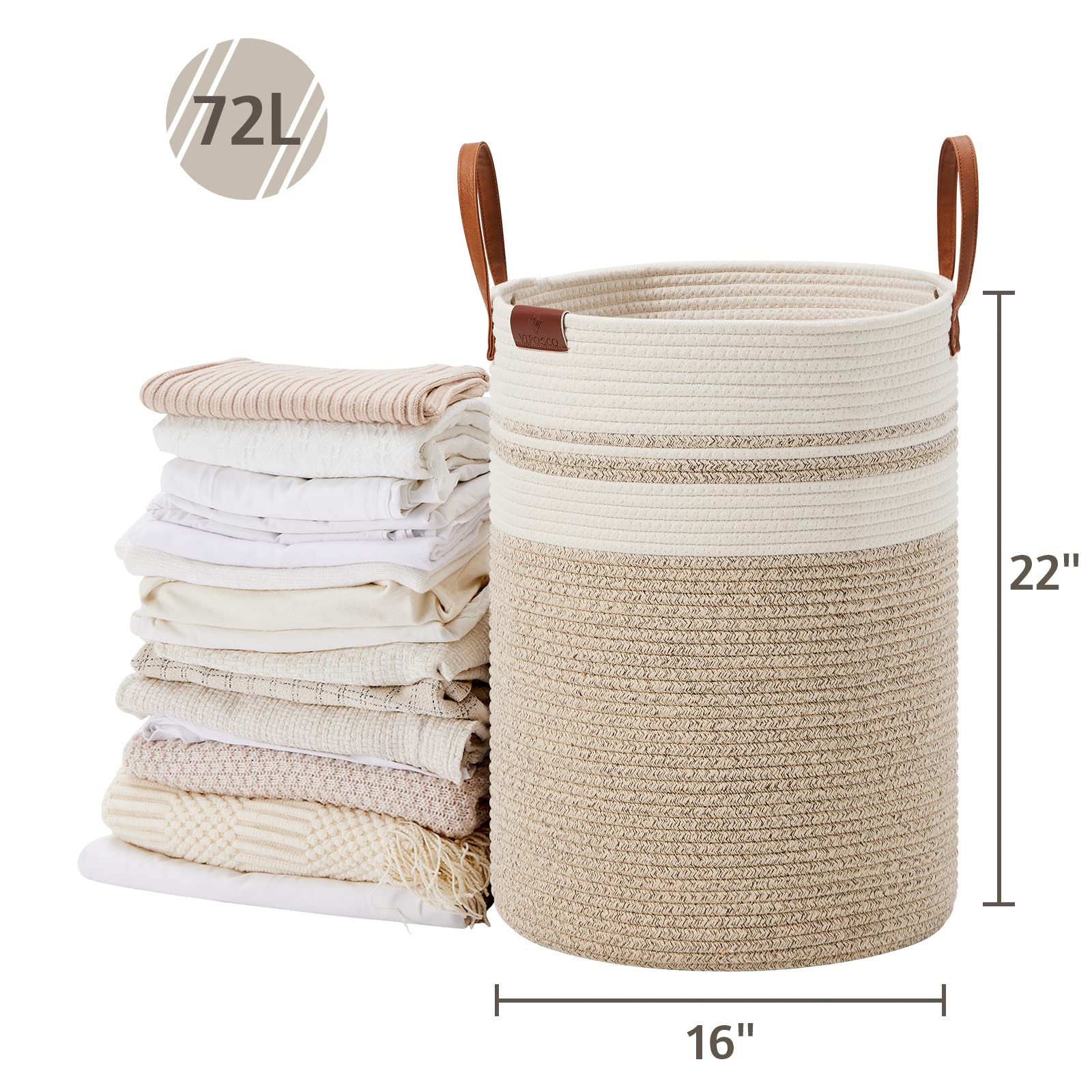 72L Tall Woven Rope Laundry Hamper (2434.6096 Fl Oz) - ModHome Supplies