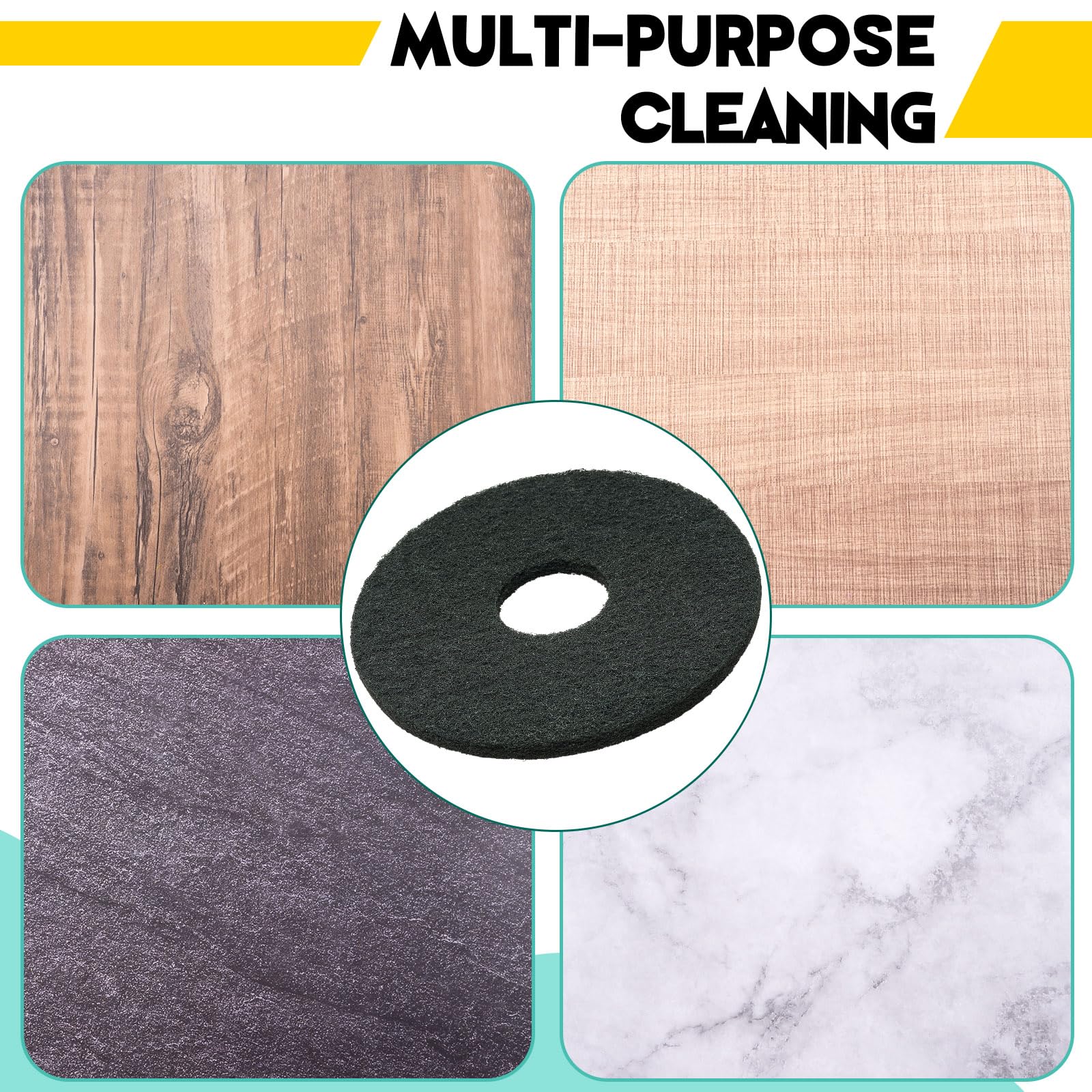 2 Pcs 17" Black Scrubbing Pads Commercial Cleaning Orbiter Pads (2 Count)
