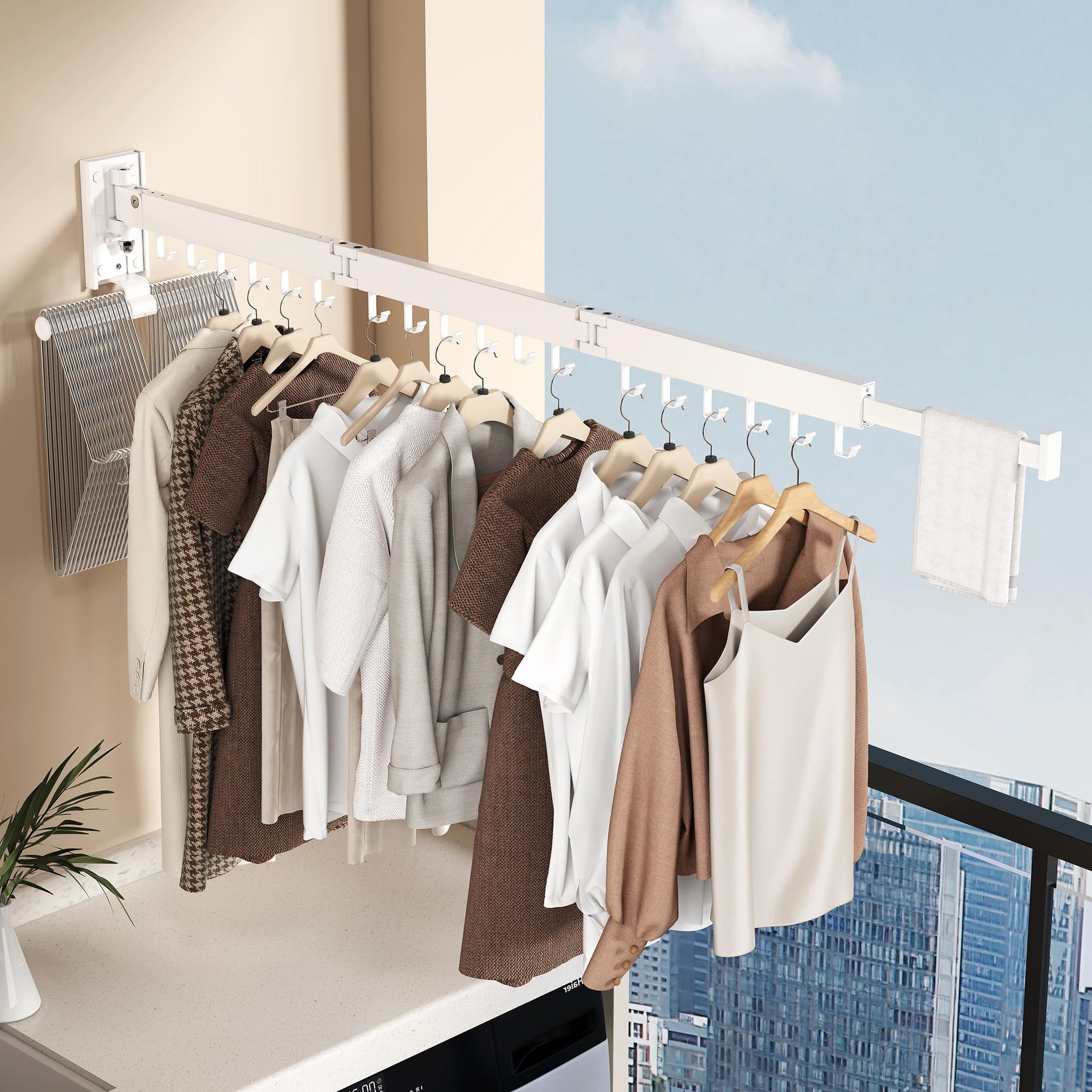 Wall Mounted Collapsible Clothes Drying Rack