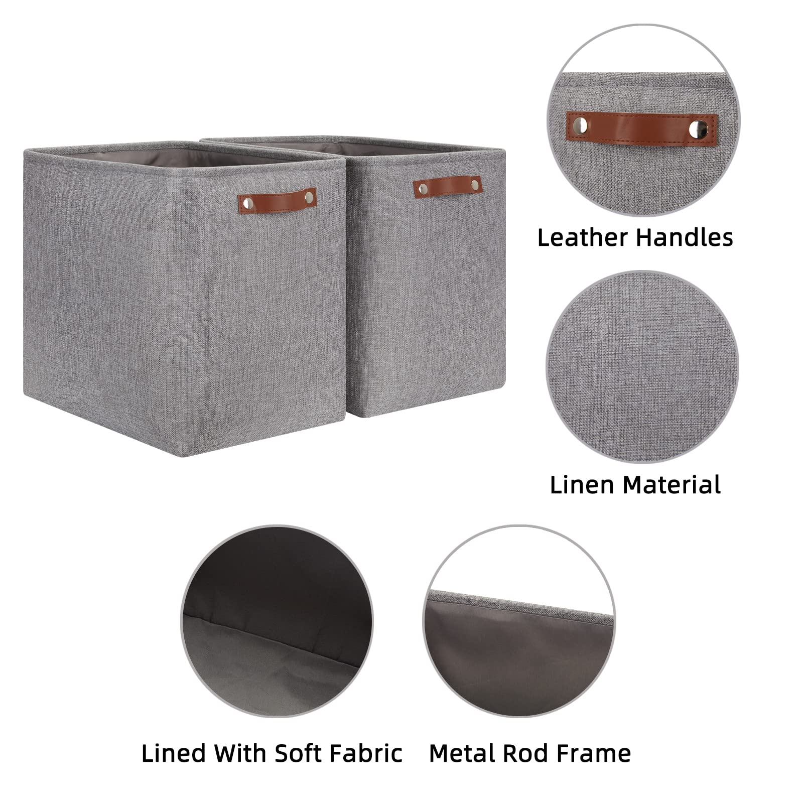 Tall Storage Baskets for Shelves (2 Count)