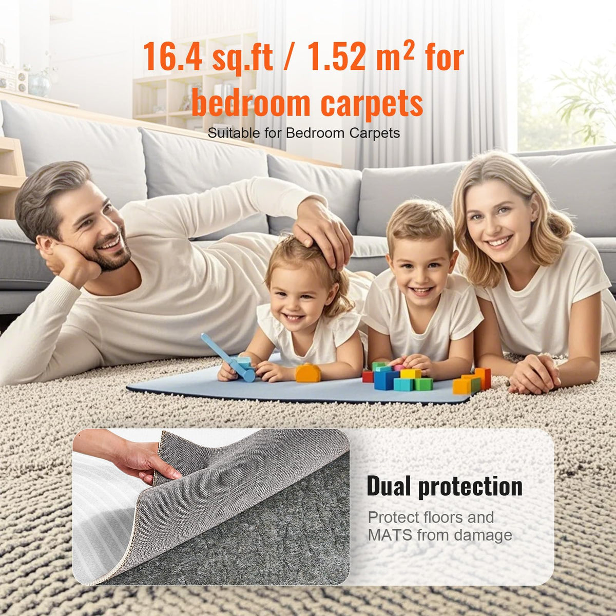 8' x 10' Non Slip Rug Pad Gripper